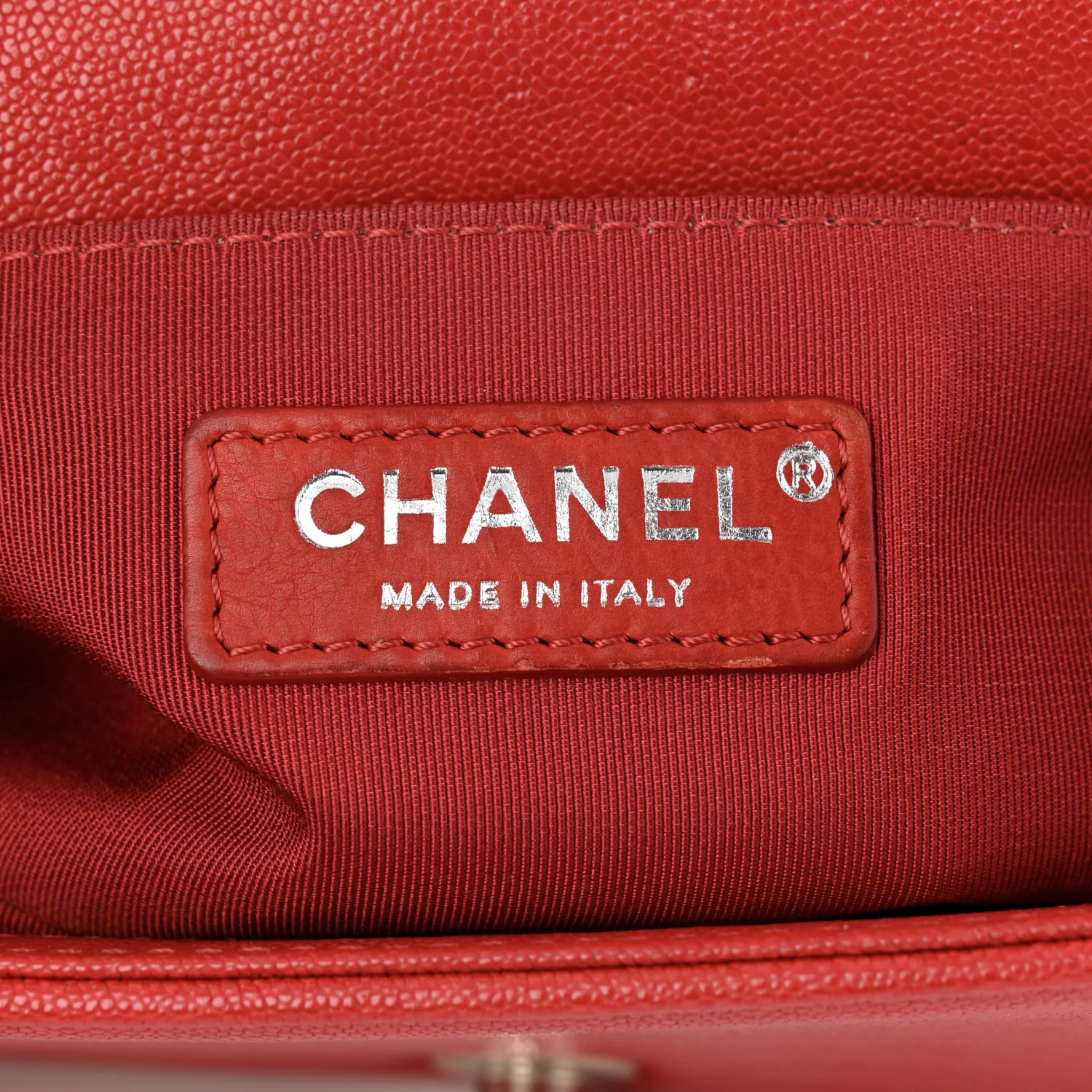 Caviar Quilted Small Boy Flap Red