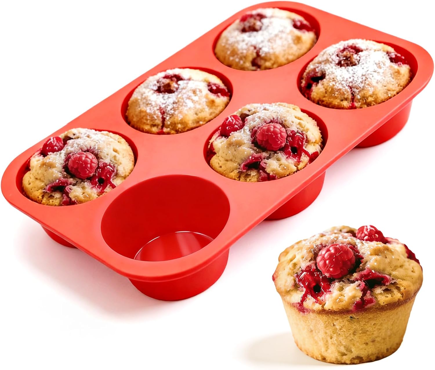 CAKETIME Silicone Muffin Pan Mini 24 Cups, 1 Pack Cupcake Pan, BPA Free