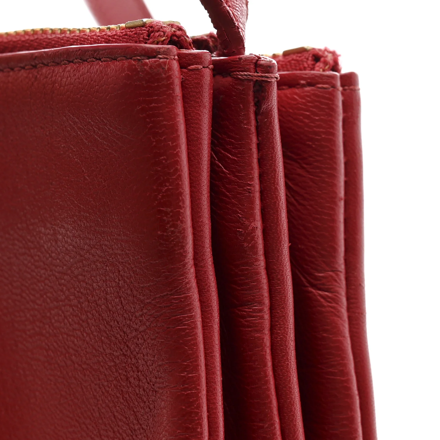 Lambskin Large Trio Crossbody Bag Red