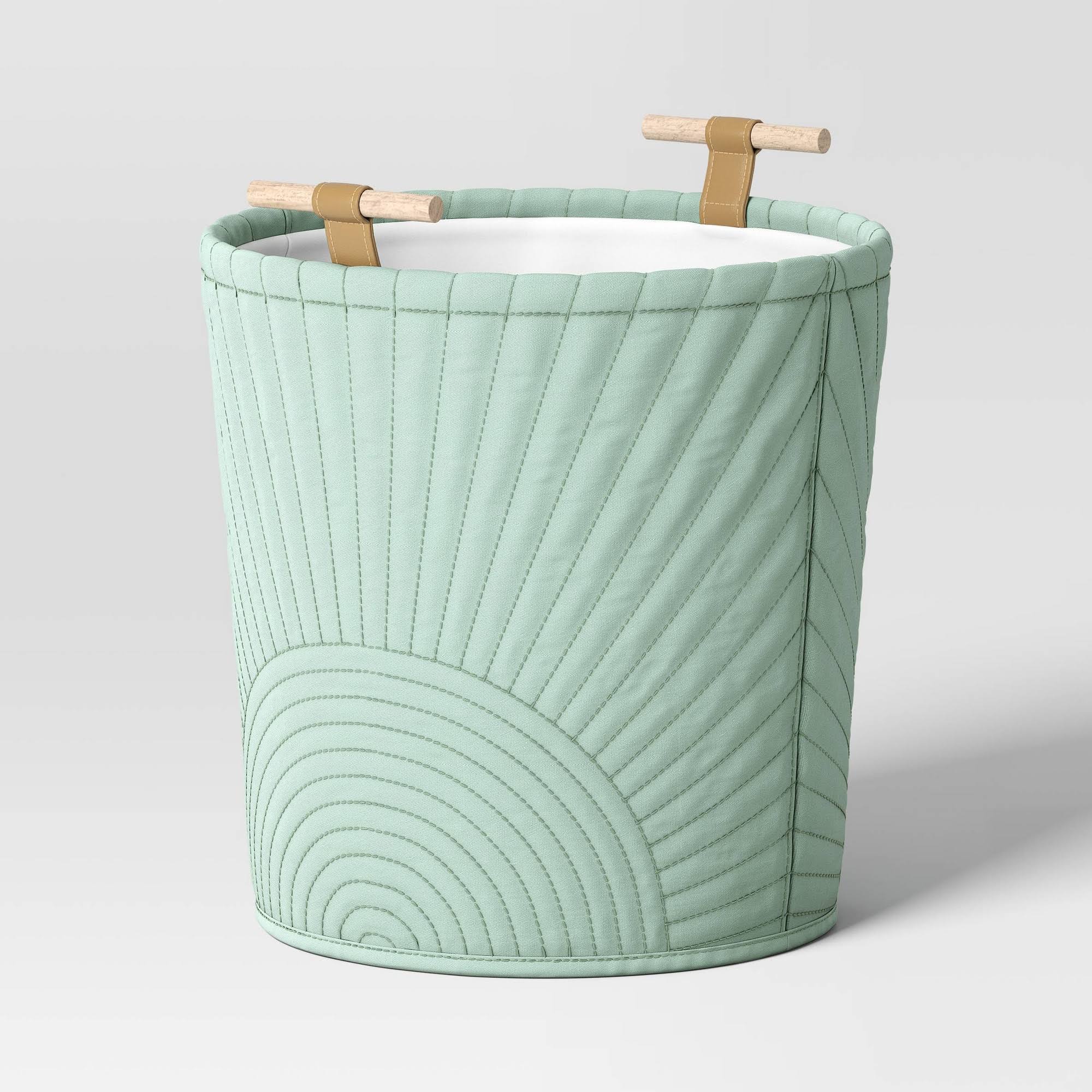 Floor Quilted Kids' Storage Basket Teal Green - Pillowfort