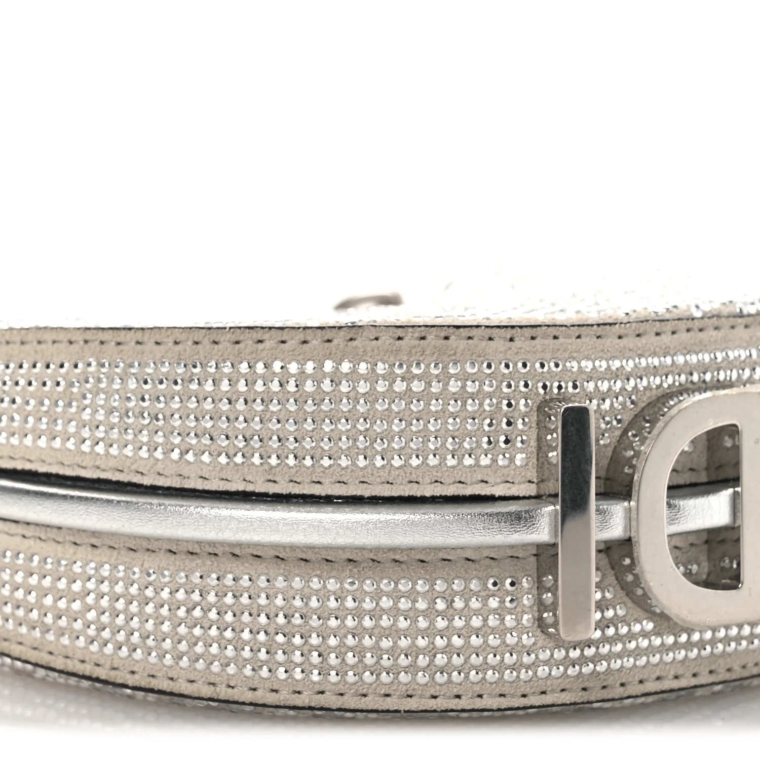 Crystal Vitello Laminato Suede FF Nano Fendigraphy Hobo Charm Grey