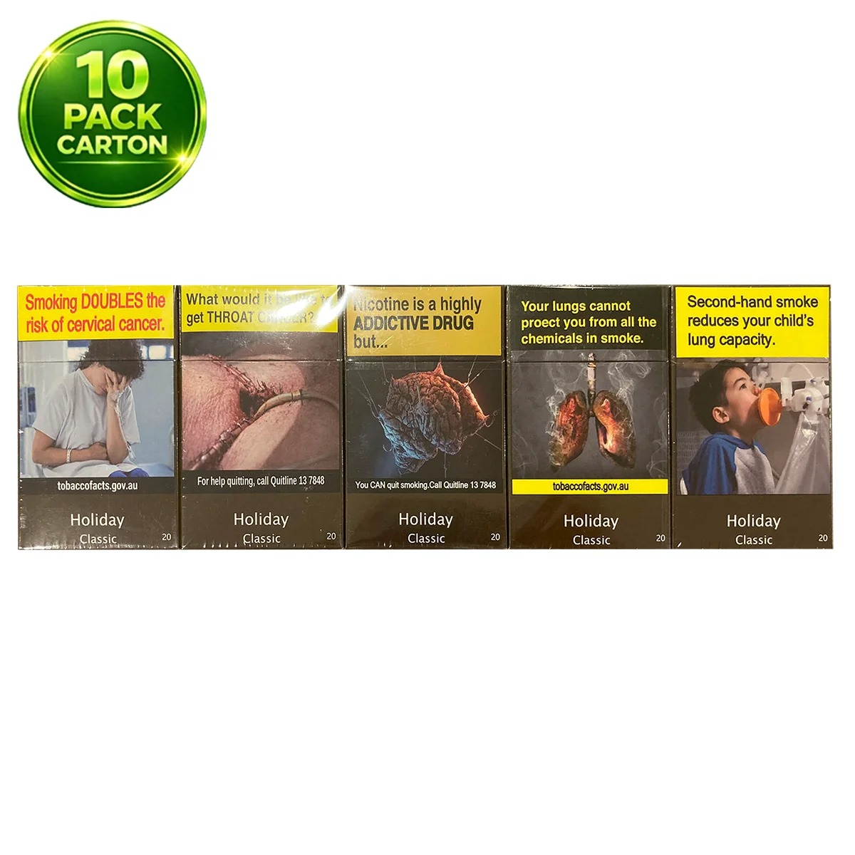 Holiday Classic 20s Cigarettes x 10 Packs /1 Carton