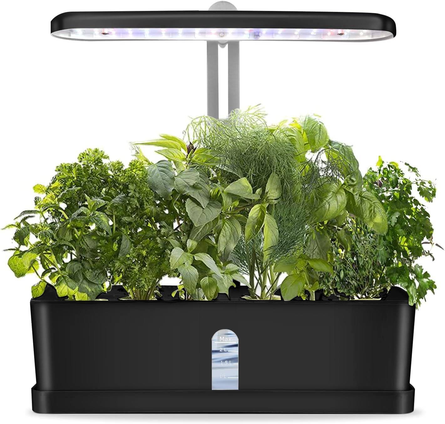 MINEGROW Indoor Garden Hydroponics Growing System: Herb Garden Kit with LED Grow Light 9 Pods Hydroponic Home Vegetable Grower Smart Gardening Gifts