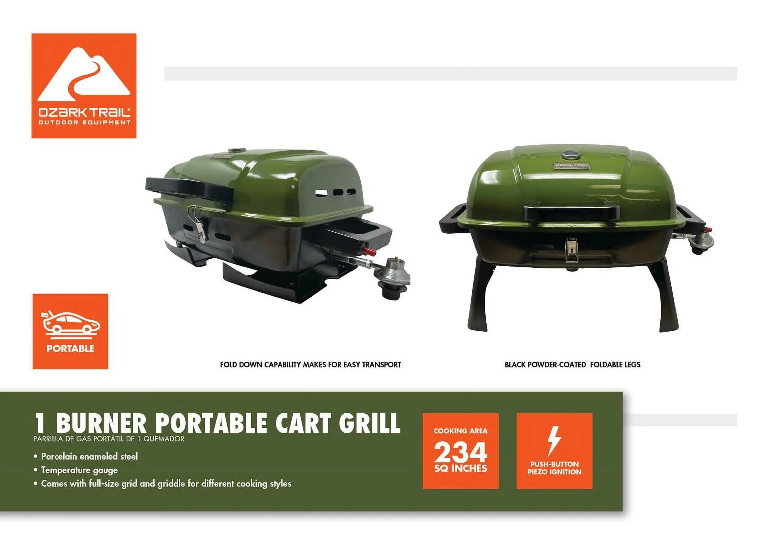 Portable 1 Burner Gas Grill with Interchangeable Griddle Plate - Image 8