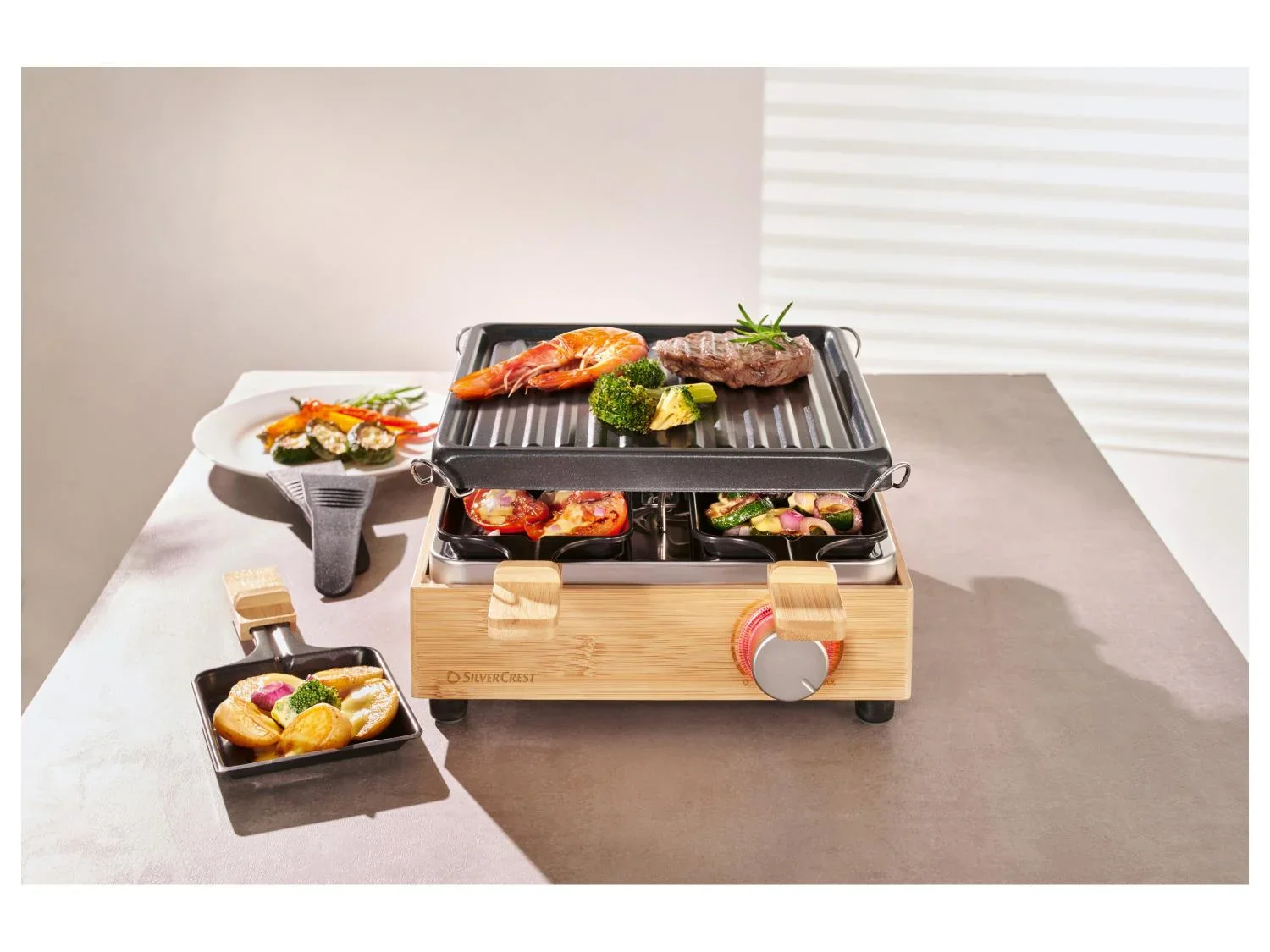 SILVERCREST Raclette-gril en bambou