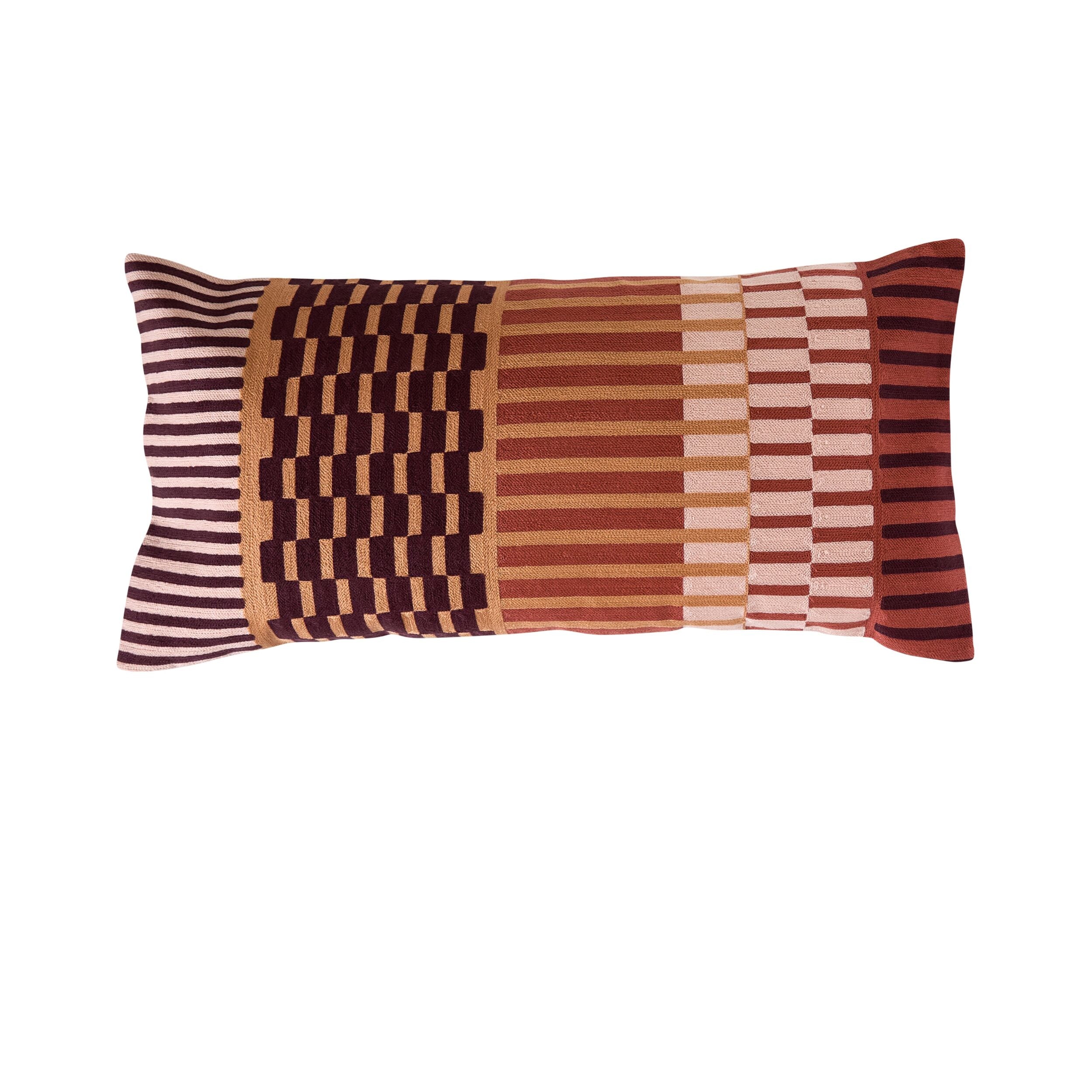 Meridian Mosaic Lumbar Cushion Pink 35x70cm
