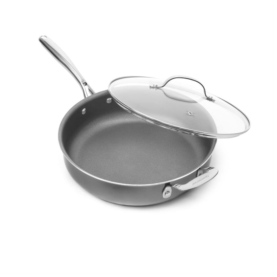 Granitestone Nonstick 14 Frying Pan with Lid Ultra Durable Mineral and Diamond Triple Coated Surface, Family Sized Open Skillet