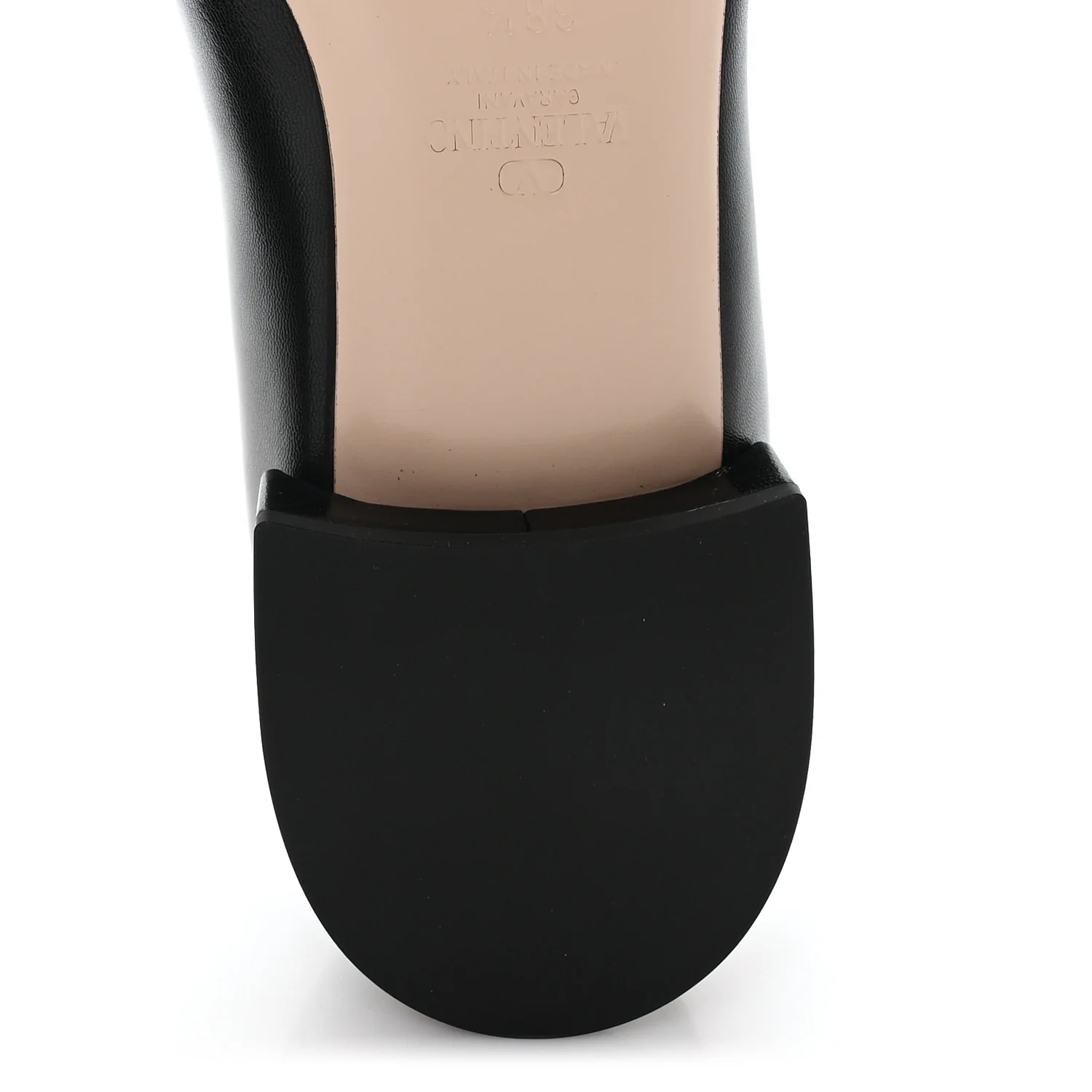 Kidskin Jewel Button Mary Jane Flats  38.5 Black Pink