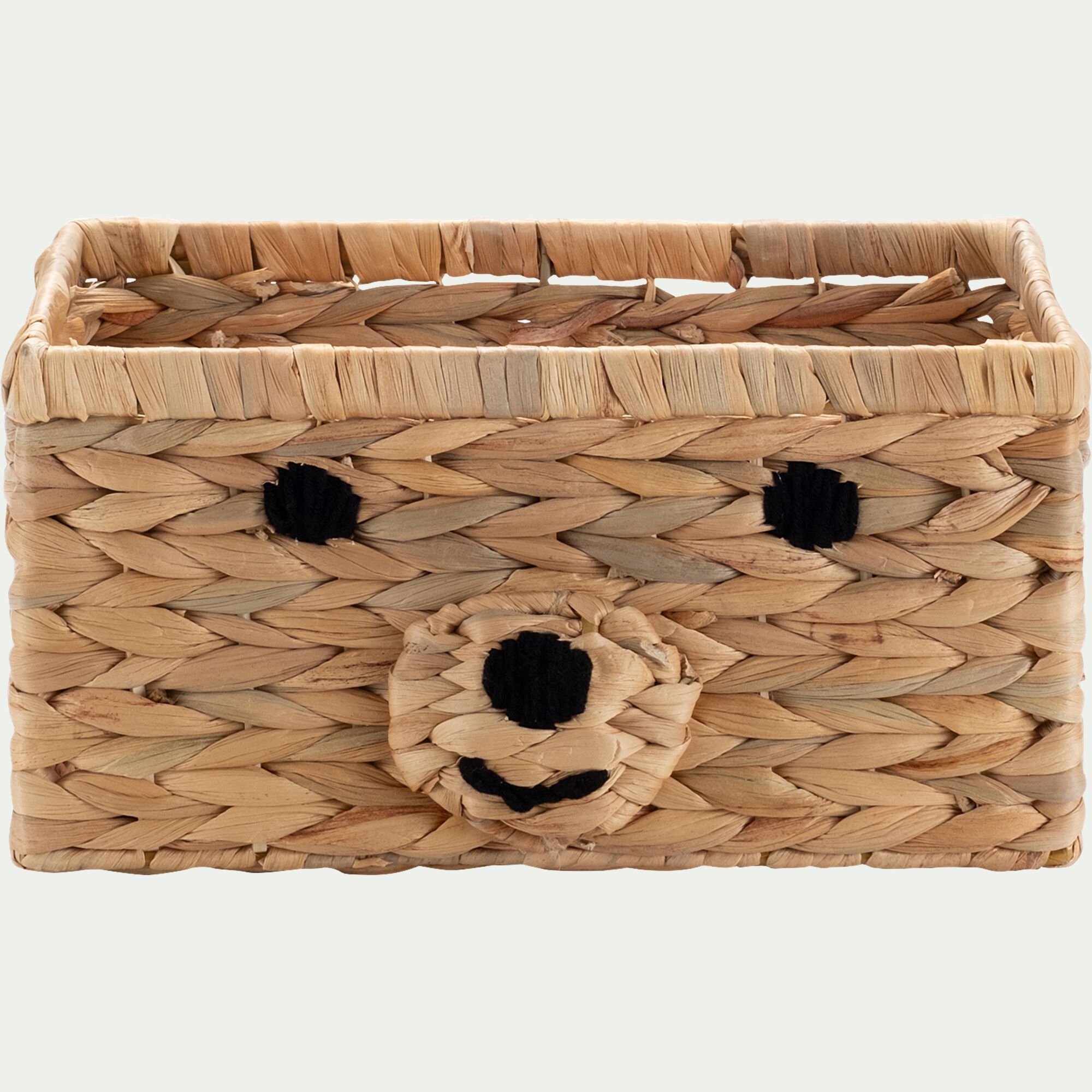 ANTONIN - Panier ourson en jacinthe d'eau 20x30cm - naturel
