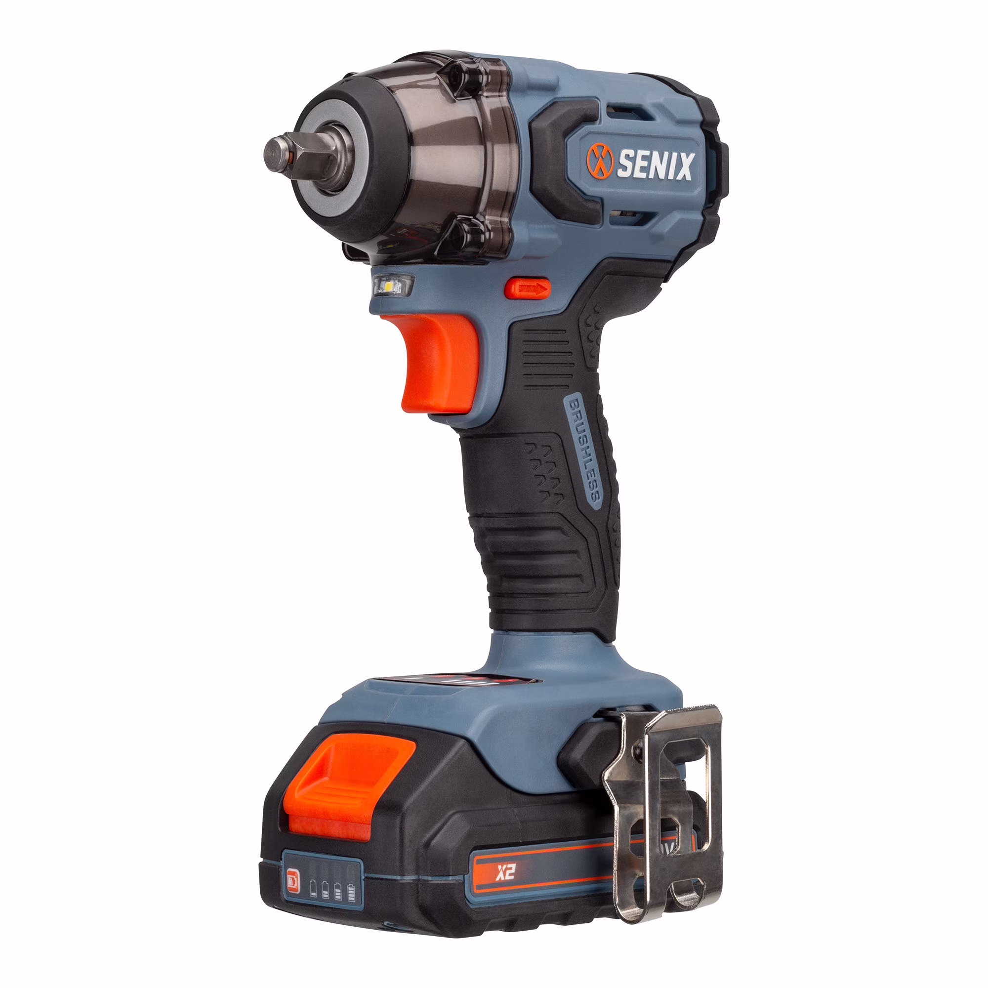 SENIX 20 Volt Max* Brushless 3/8 Impact Wrench (245 ft lbs) w/ 2.0Ah Battery & Charger, PDWX2-M11