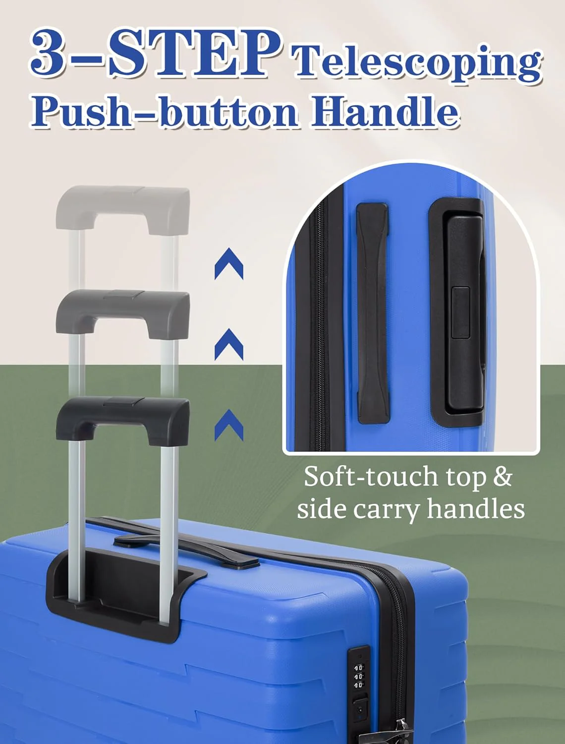 Ensemble de 5 valises à roulettes, valise rigide en ABS avec roulettes multidirectionnelles