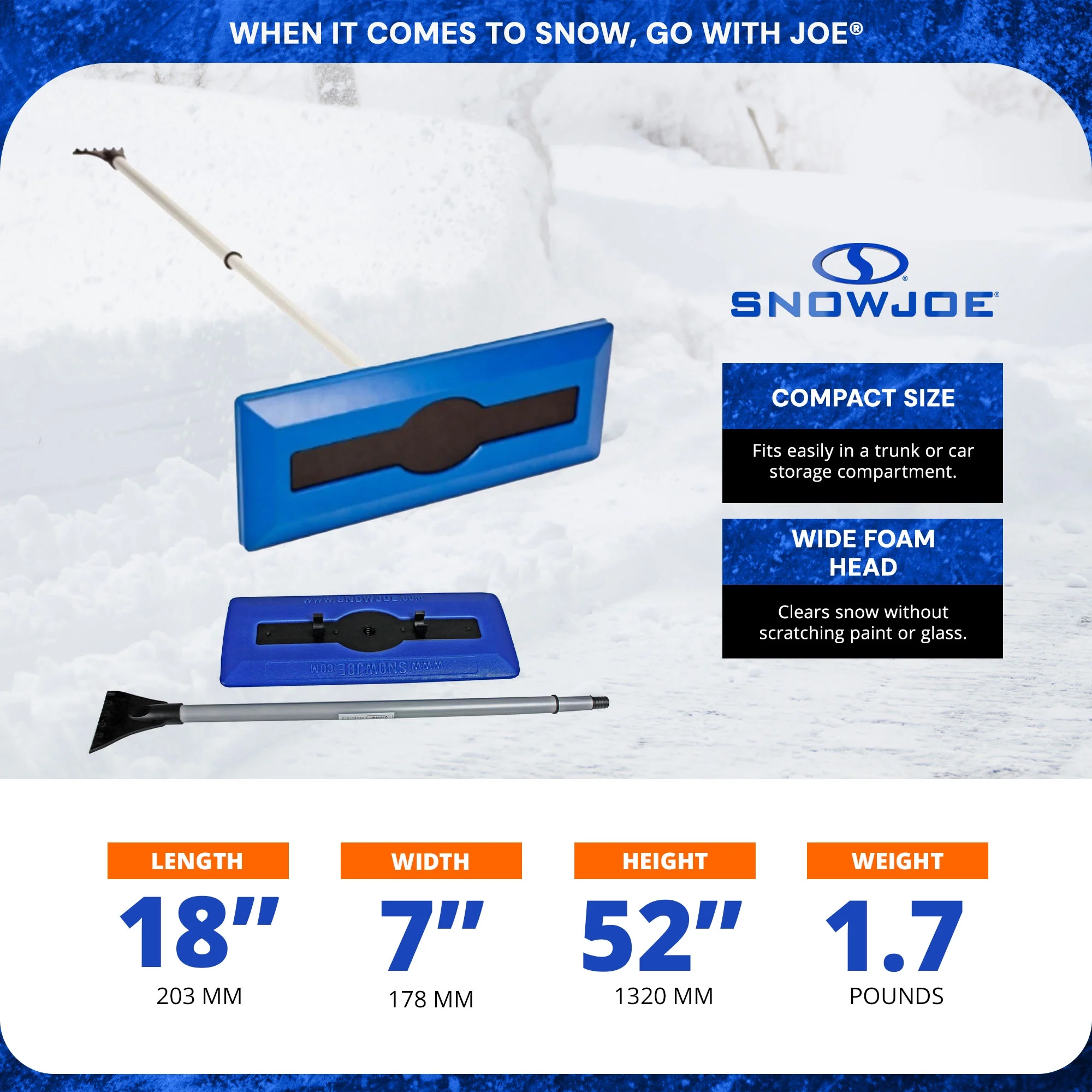Electric Snow Thrower Bundled with Snow Broom Ice Melt Pellets - Image 5