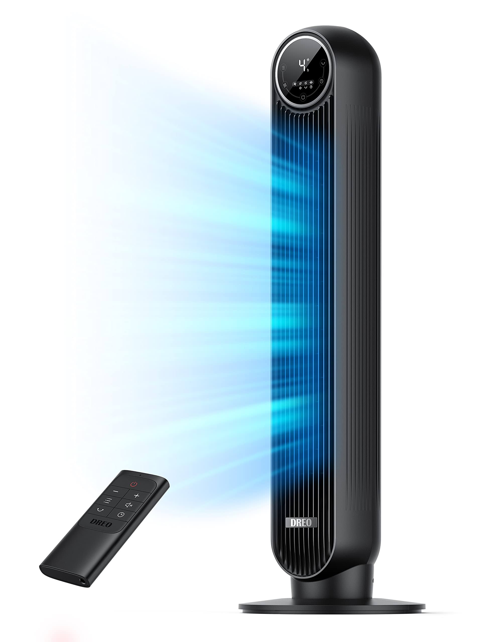 Dreo Nomad One Tower Fan with Remote, 24ft/s Velocity Quiet Cooling Fan, 90 Oscillating Fan with 4 Speeds, 4 Modes, 8H Timer, Bladeless Fan, Standing