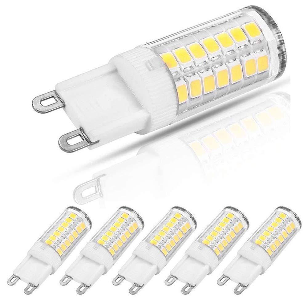 ziyidianzhi G9 LED Dimmable Light, Daylight 4 Watts Replacement for 40 Watts Halogen G9 Bulb, Daylight 6000K, 360 Degree LED G9 Corn Crystal Light for Livingroom