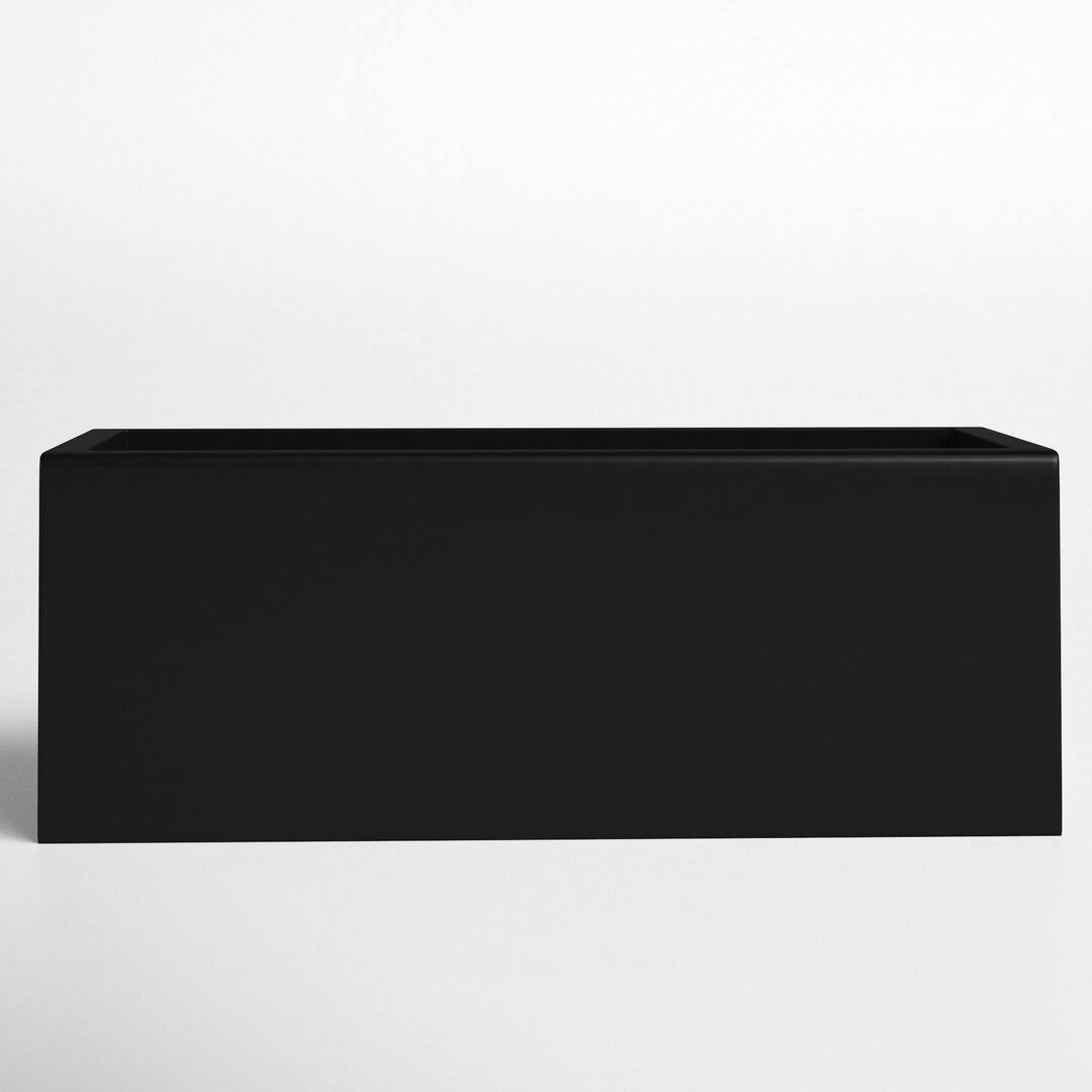 Barclay Fiberglass Planter Box Color: Black, Size: 10