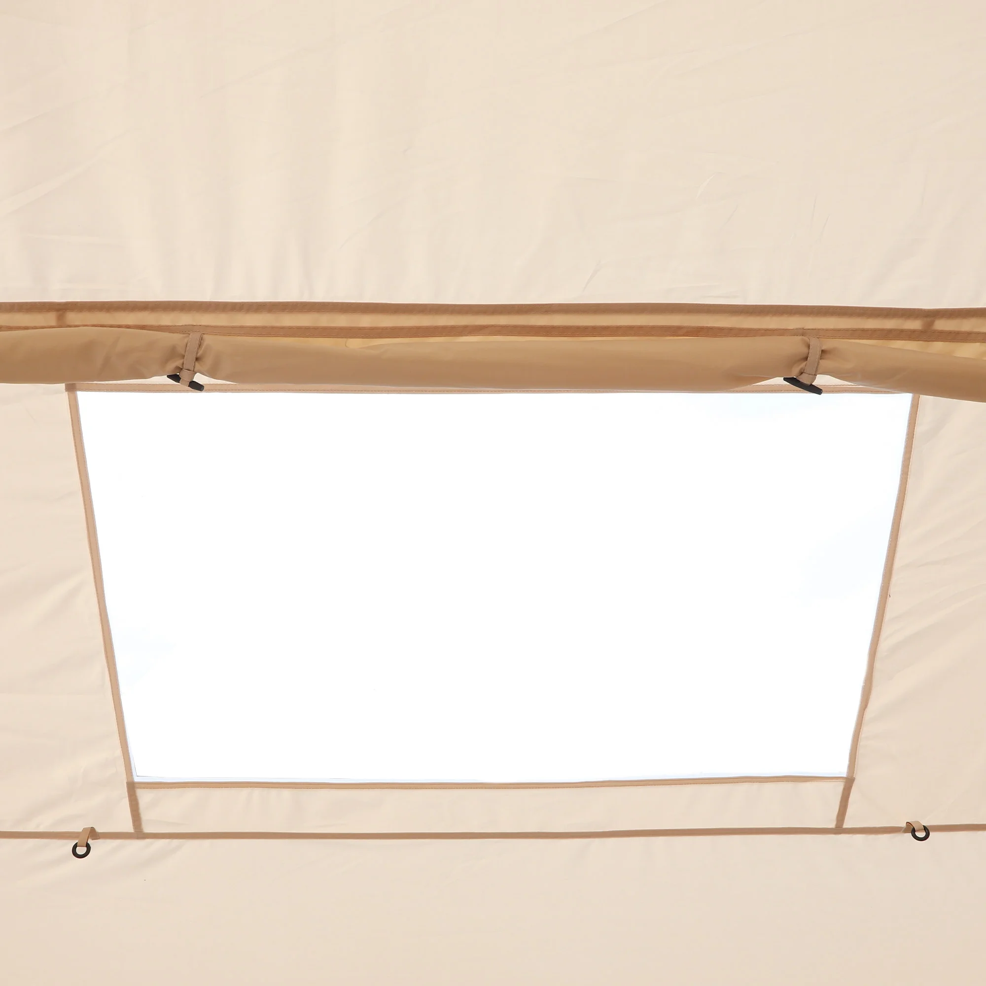 6-Person Portable Inflatable Camping and Glamping Tent �C Waterproof with Air Hose Pump in Beige - Image 10