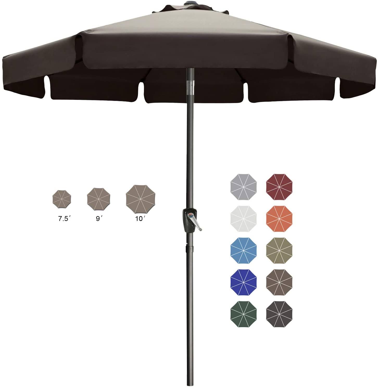 ABCCANOPY Premium Patio Umbrellas 9' Brown