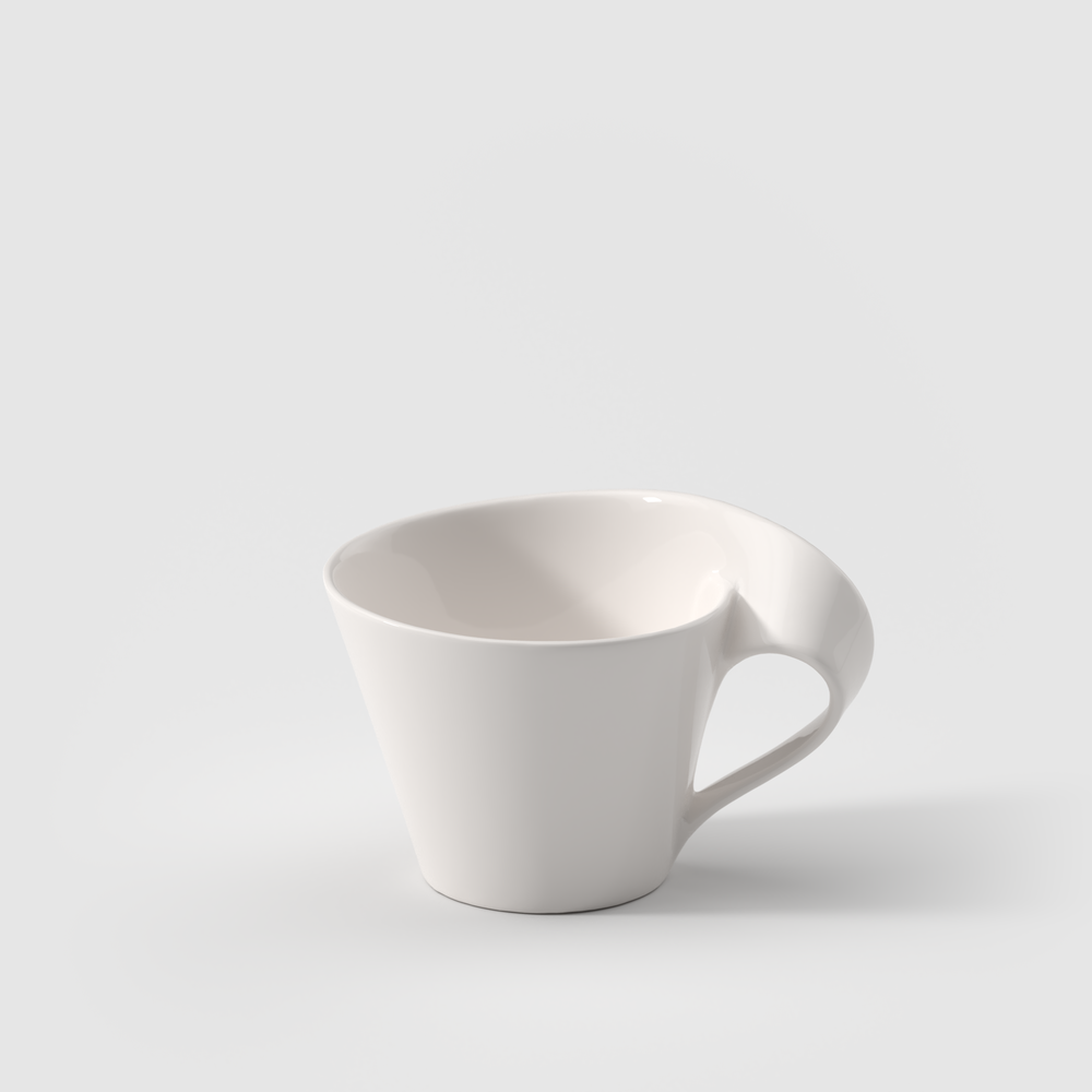 NewWave Cappuccino cup - White, 5.1 oz, Premium Porcelain