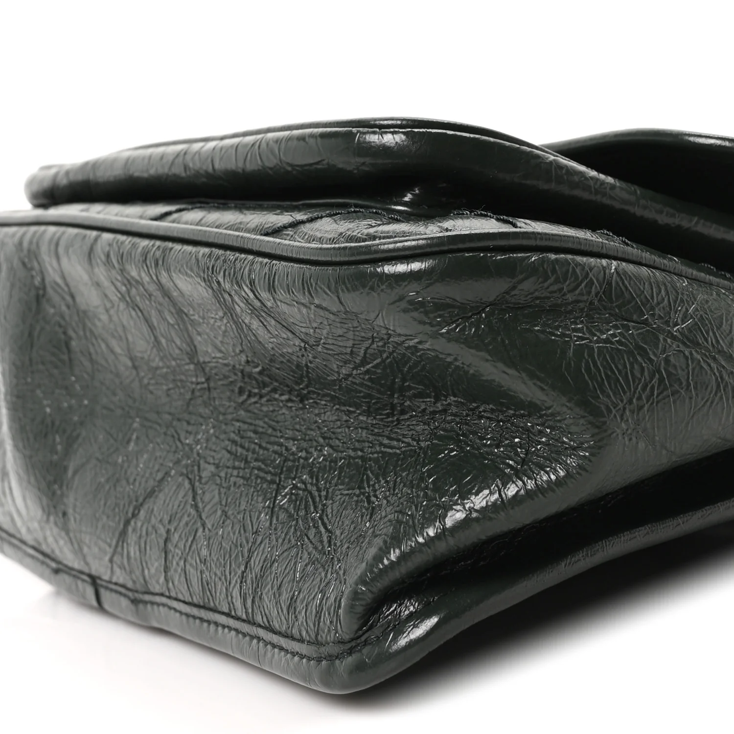 Crinkled Calfskin Matelasse Monogram Medium Niki Chain Satchel Dark Green