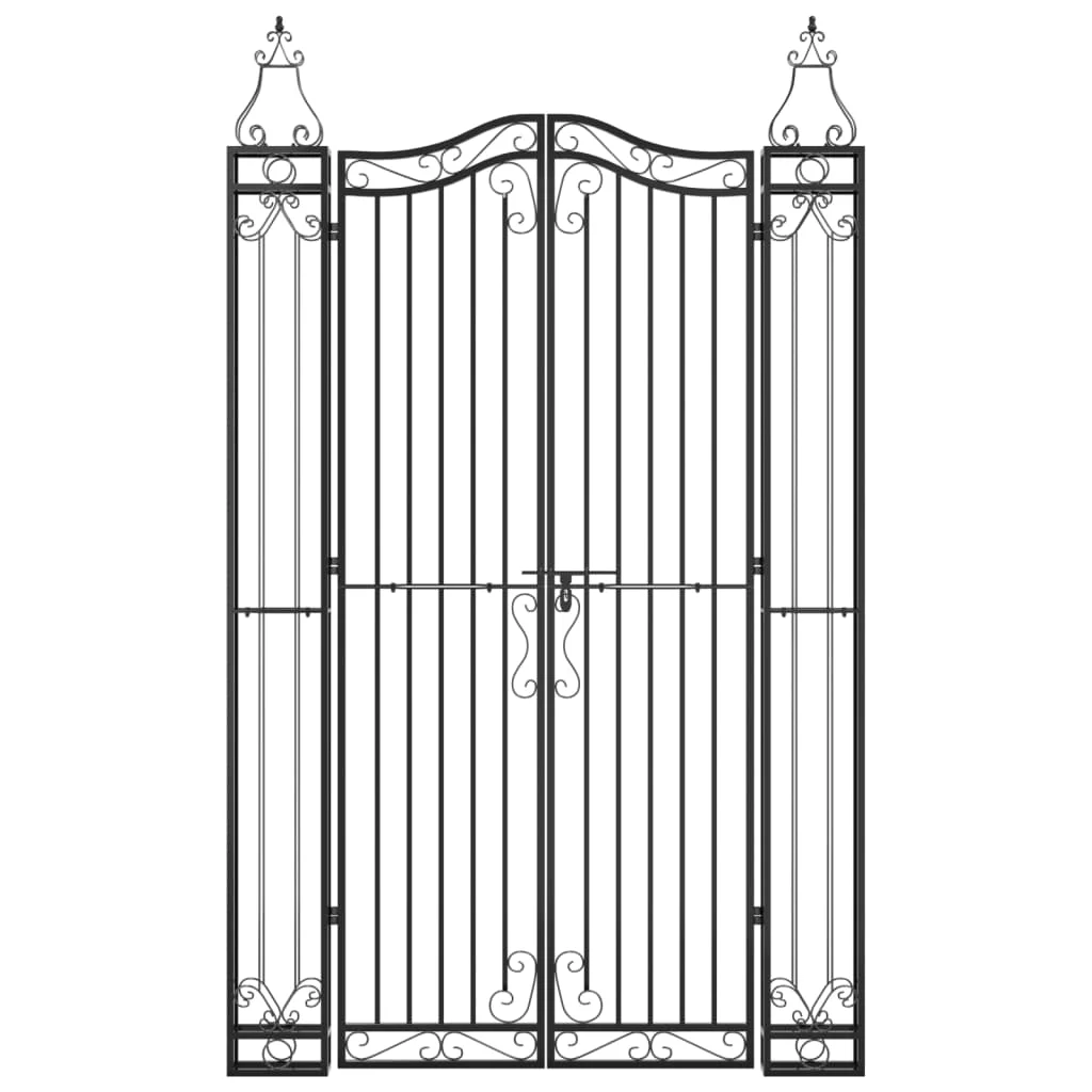 vidaXL Garden Gate Ornamental Fence Gate with Bolt Hinge Trellis Wrought Iron