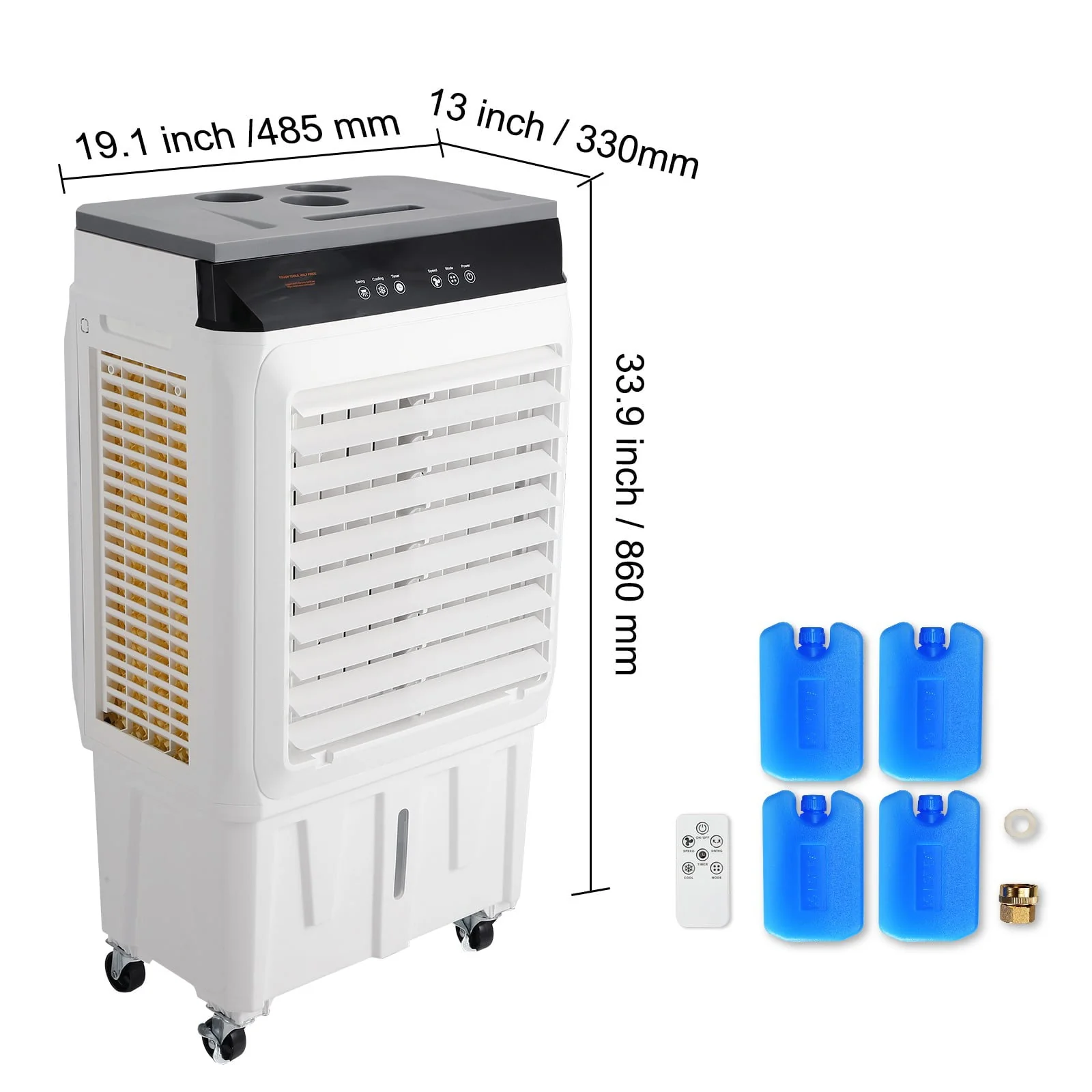 BENTISM Evaporative Cooler Swamp Cooler 3 in 1 2100 CFM 7 Gal 12h Timer Air Humidifier Image 8