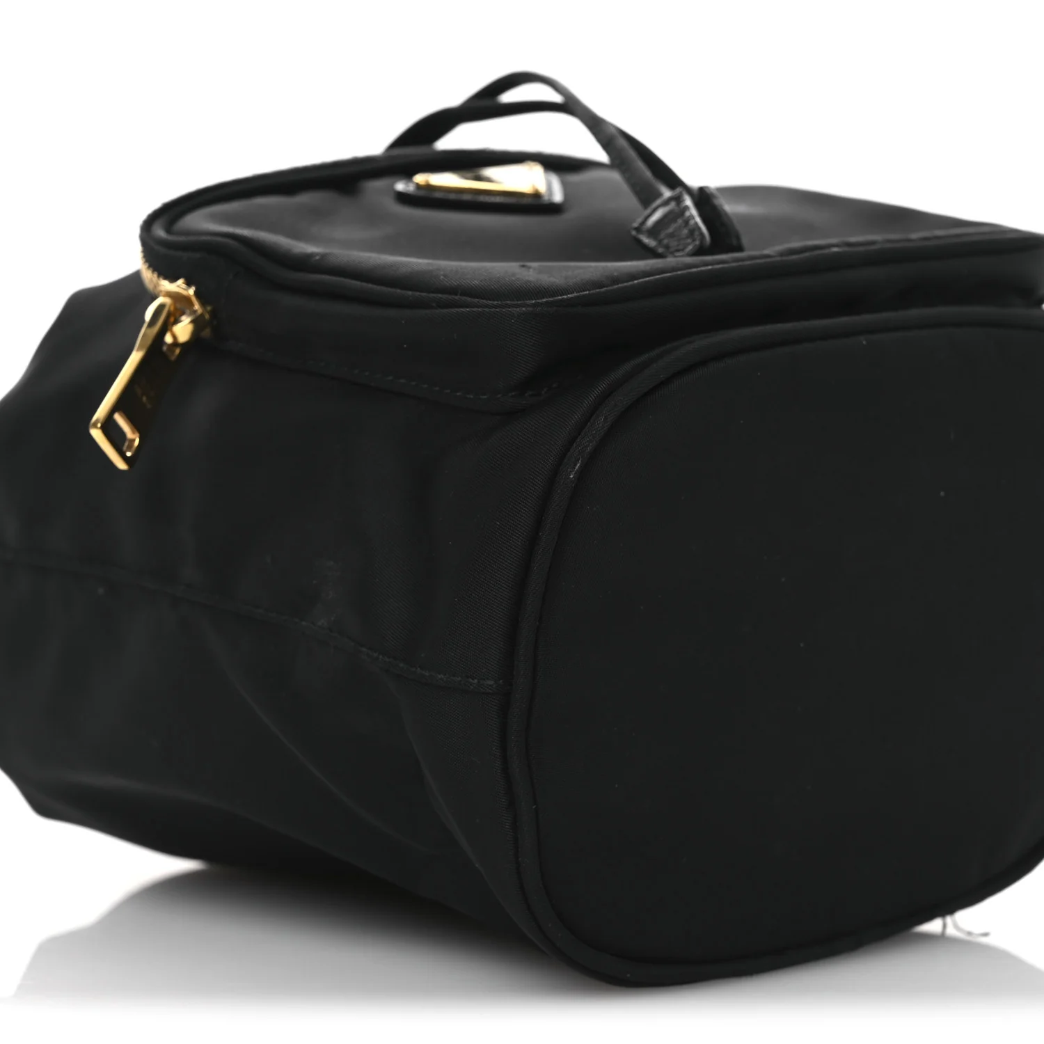 Saffiano Tessuto Nylon Mini Bucket Crossbody Bag Black