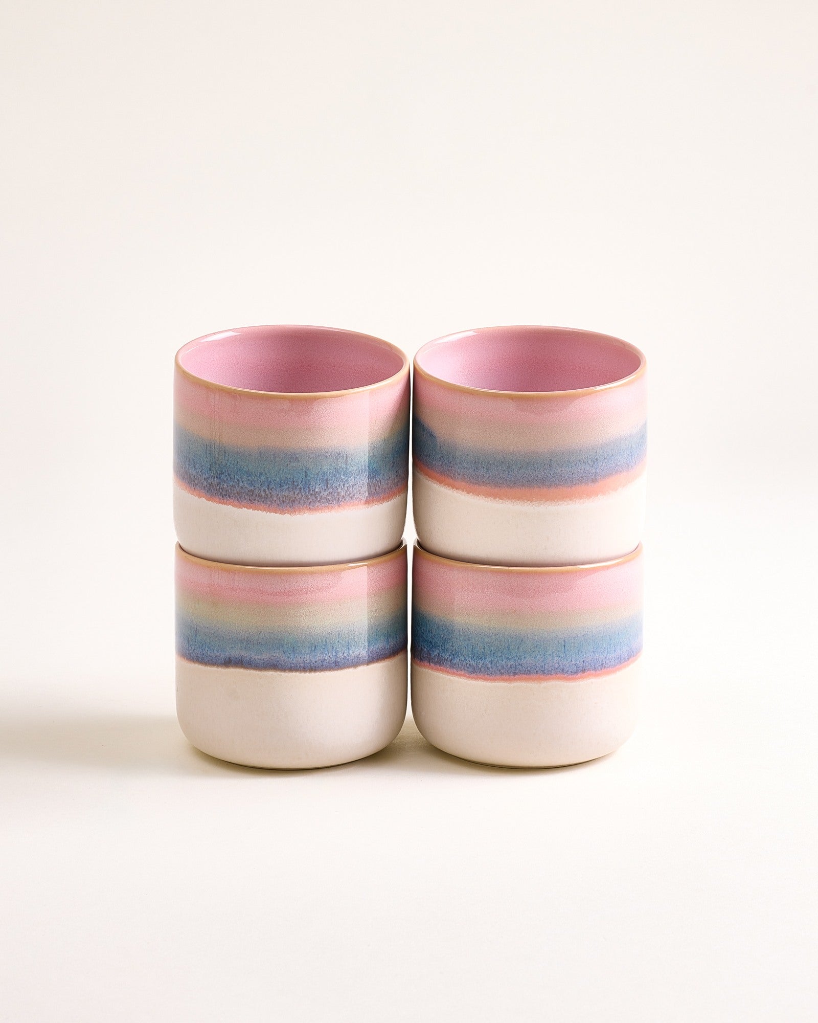 NÓDOA - LARGE CUP DIPPED PINK BLUE SET OF 4