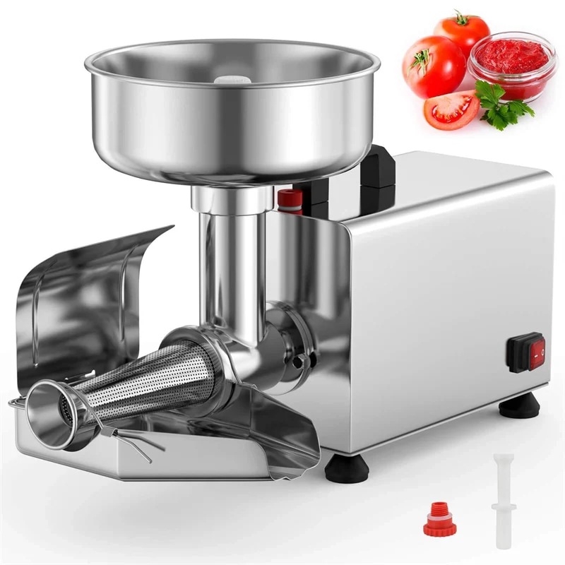 450W Electric Tomato Strainer, Commercial Stainless Steel Sauce Maker, 200-350lbs/h Food Milling Machine for Tomato Sauce,Strawberry Blueberry Jam