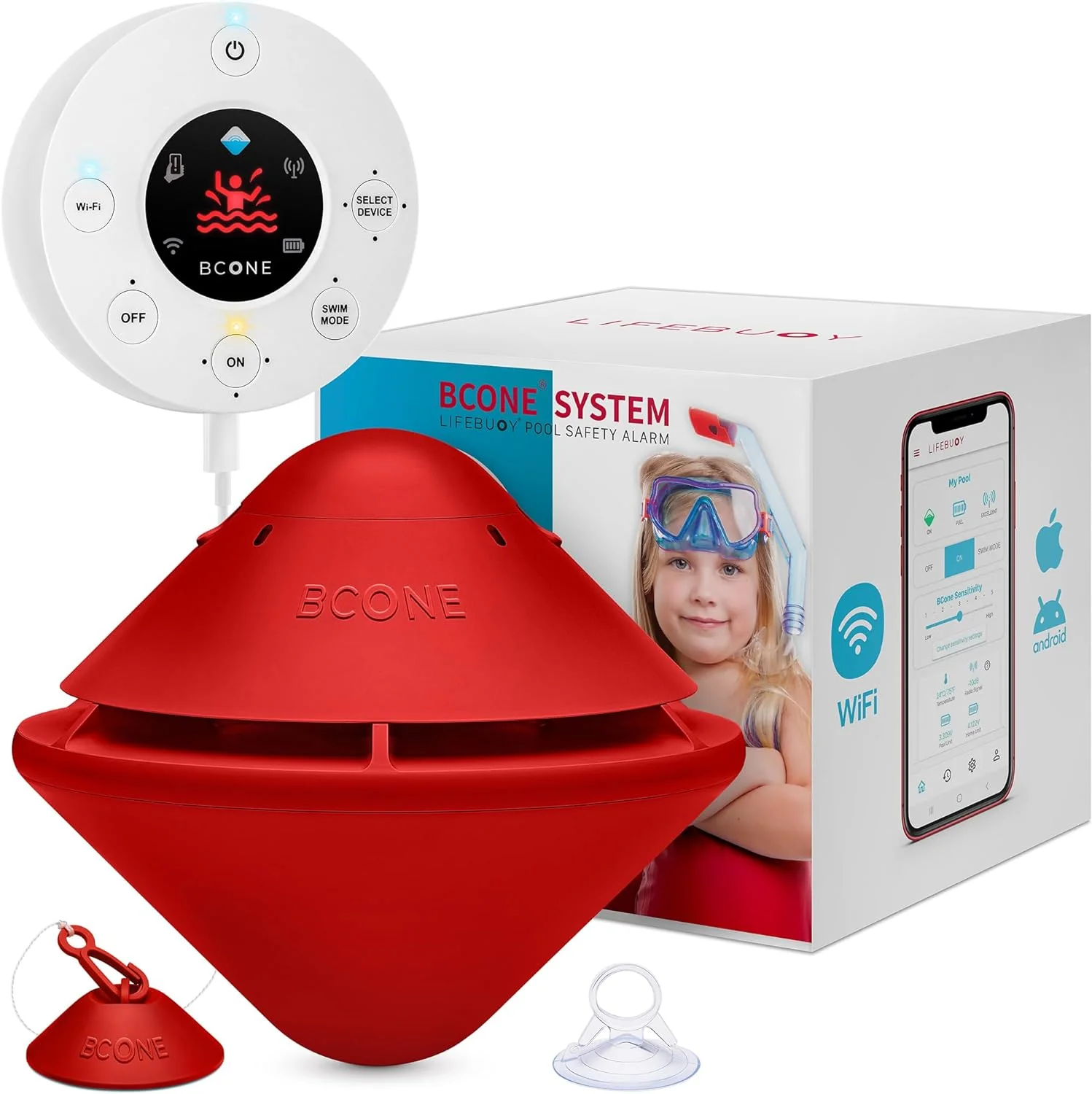 Systèmes d'alarme pour piscine | Alarmes de sécurité puissantes pour la maison et la piscine | Alarmes flottantes certifiées ASTM F2208 | Compatibles avec Alexa | Alarmes pour piscines enterrées et hors-sol