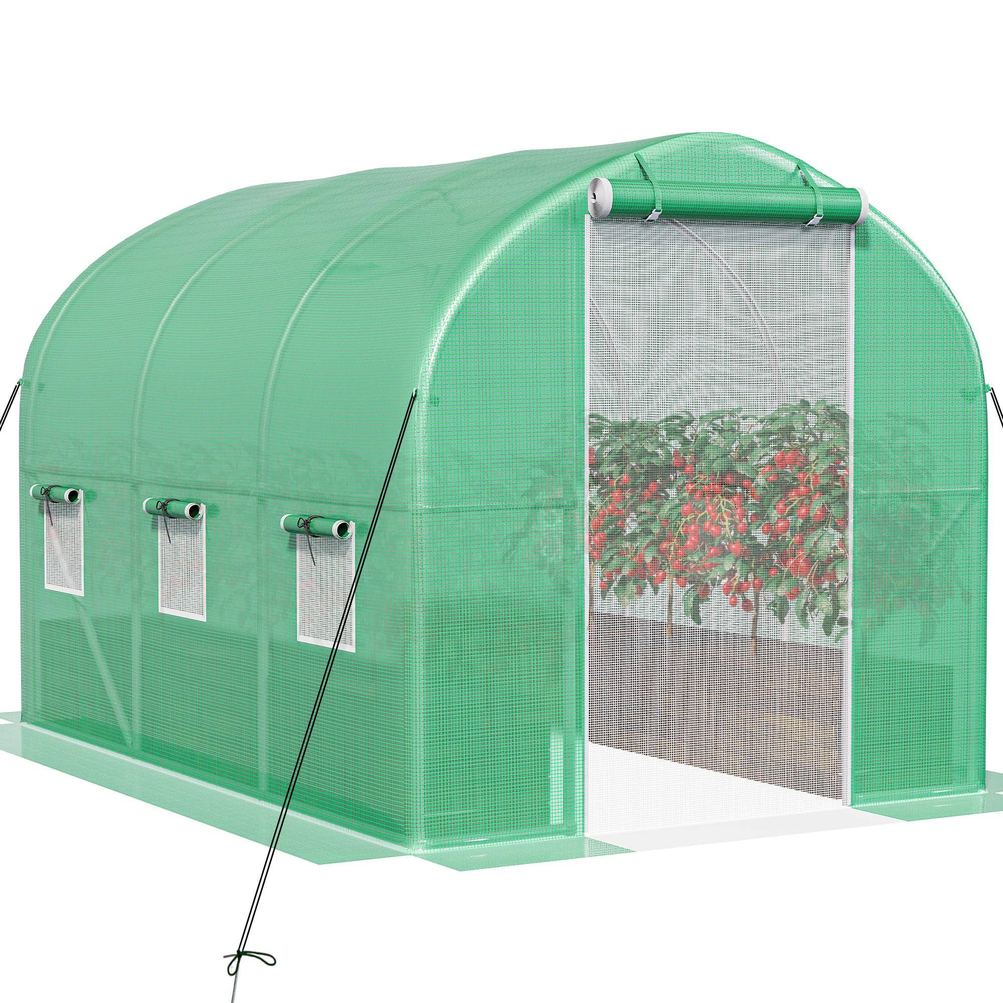 YITAHOME 10x6.5x6.5ft Greenhouses Large Walk-In Green House Heavy Duty Tunnel Green Houses Outdoor Portable Plant Gardening Upgraded Galvanized