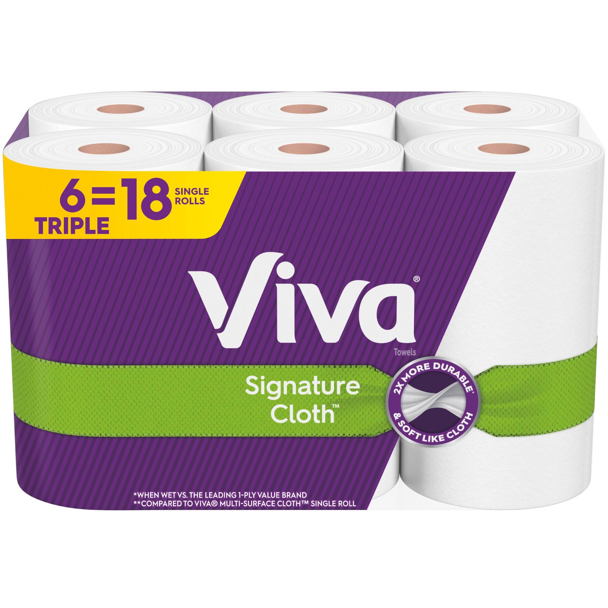 Viva Signature Cloth Paper Towels, 6 Triple Rolls (141 Sheets per Roll)
