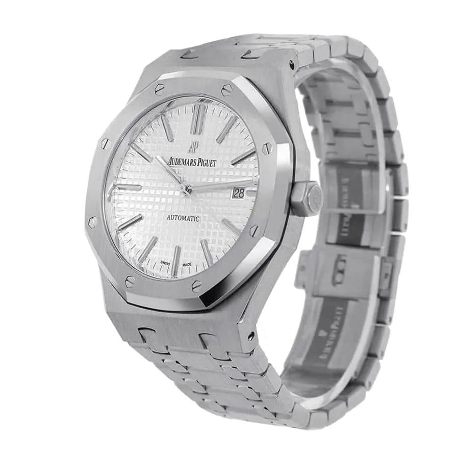[Super Clone]Audemars Piguet Royal Oak 41mm Rhodium-Toned Dial Titanium Bracelet Men's Watch