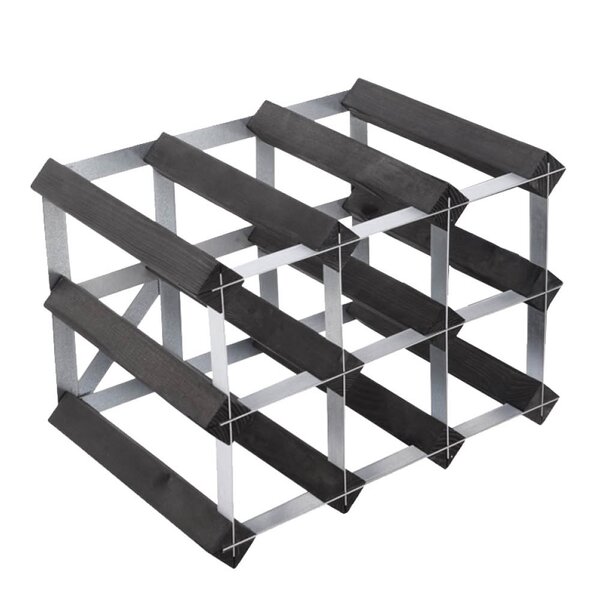 Vinstativ 9 flasker montert svart