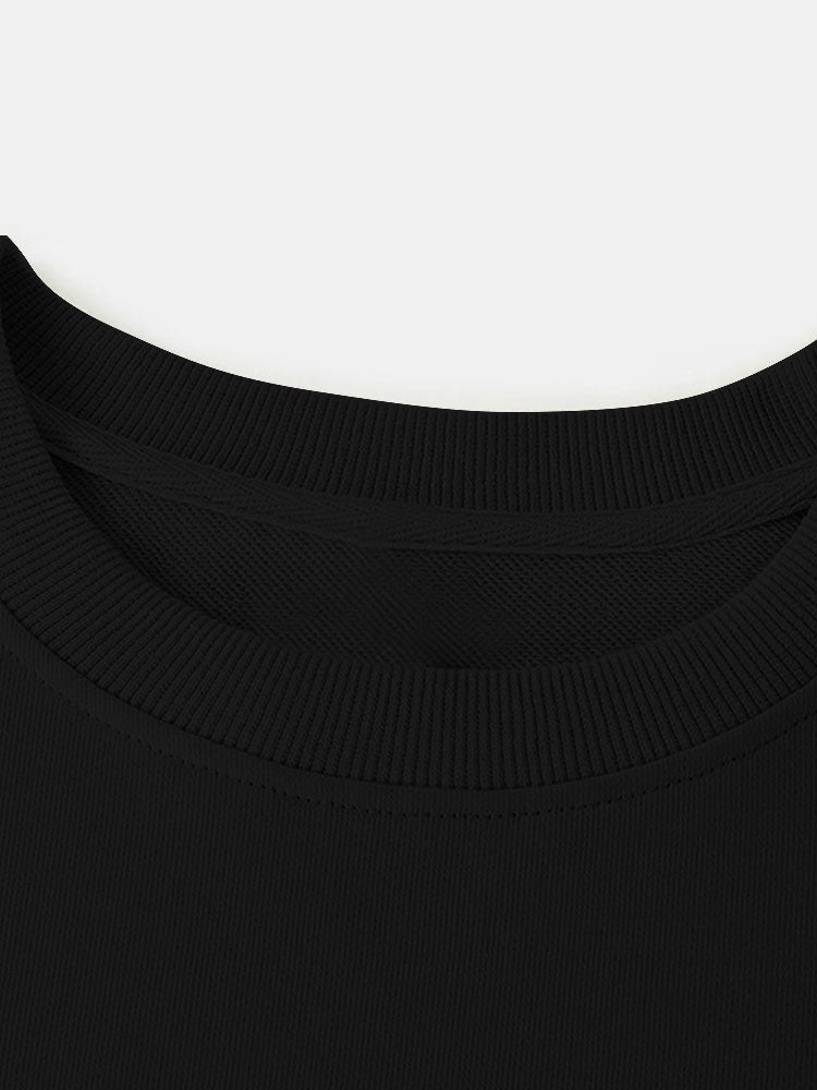 Sweat-shirt décontracté à col rond imprimé de lettres gothiques