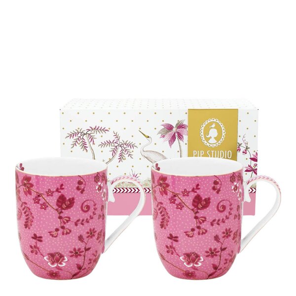 Jolie Flowers krus liten 20 cl 2 stk rosa