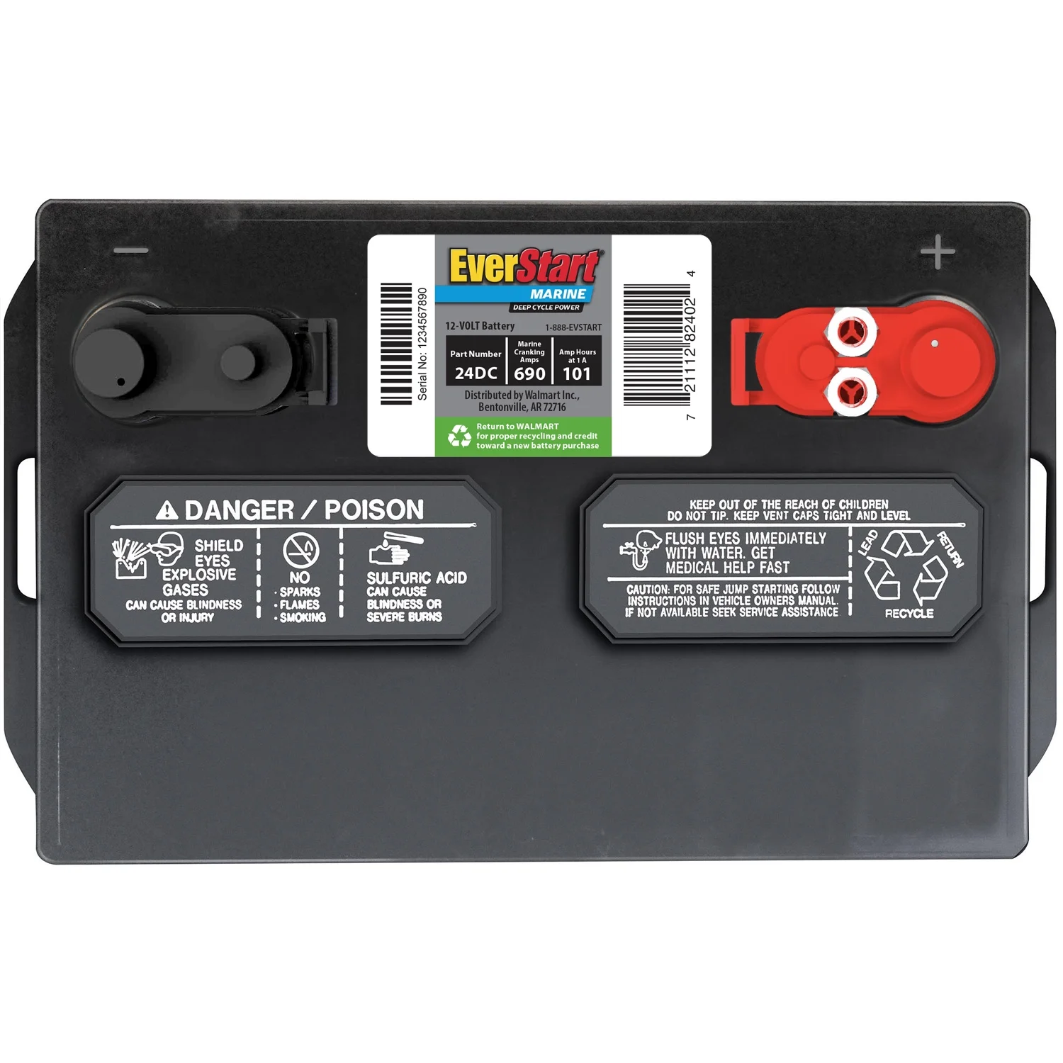 Lead Acid Marine RV Deep Cycle Battery, Group Size 24DC 12 Volt, 690 MCA*(Single) - Image 7