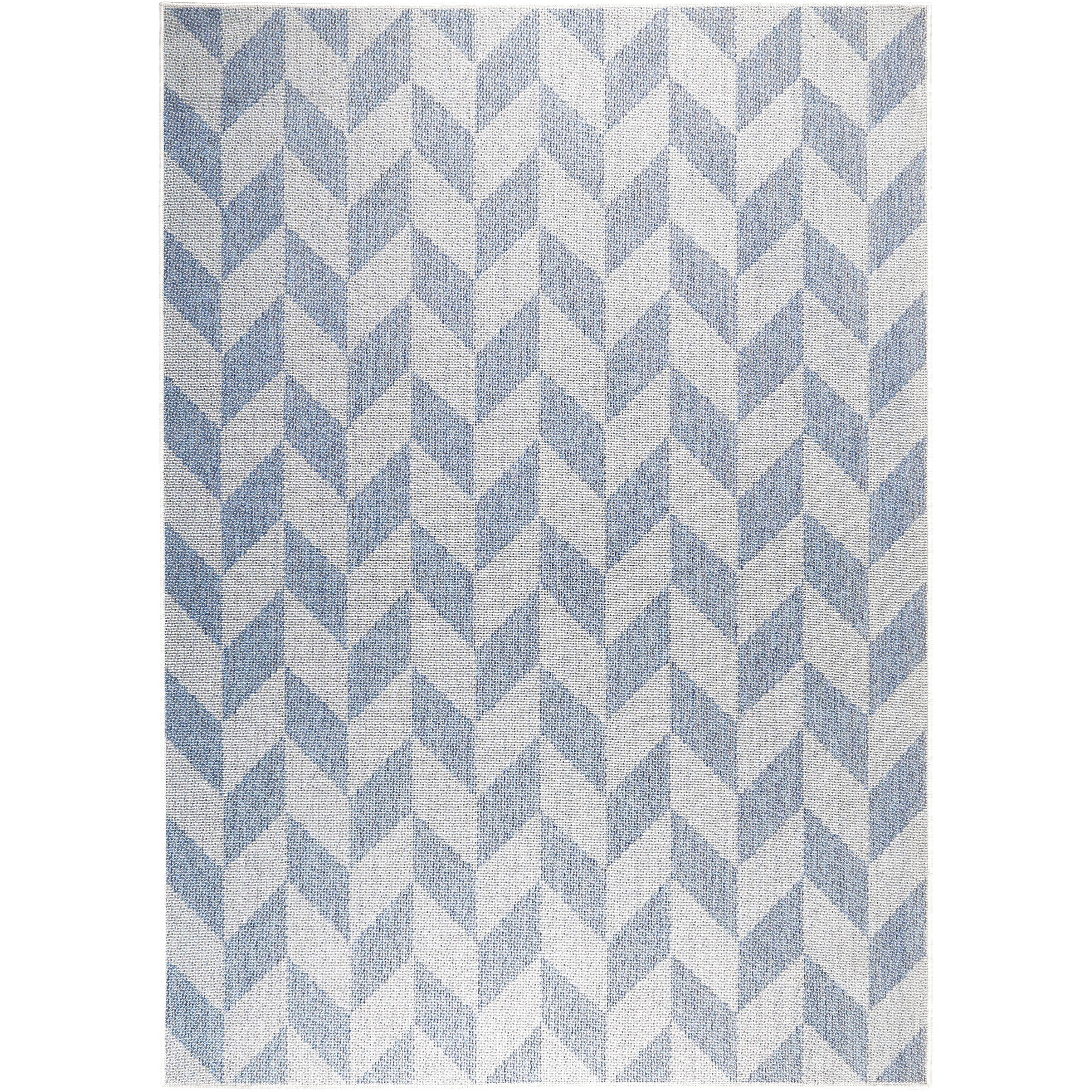 Nicole Miller New York Patio Country Danica Transitional Geometric Indoor/Outdoor Area Rug Blue/Grey 3'11