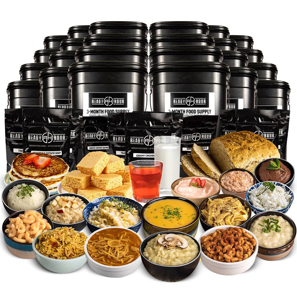 Ready Hour Food 1 Year Emergency Food Supply, 2000+ Calories A Day in 16 Rugged Totes