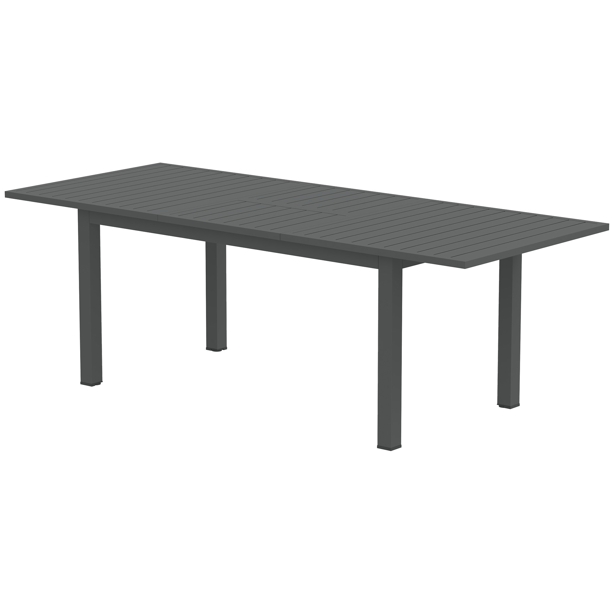 Outsunny Uitschuifbare Tuintafel Aluminium 160/220x90 cm Weerbestendig, Antislip Buffettafel Grijs