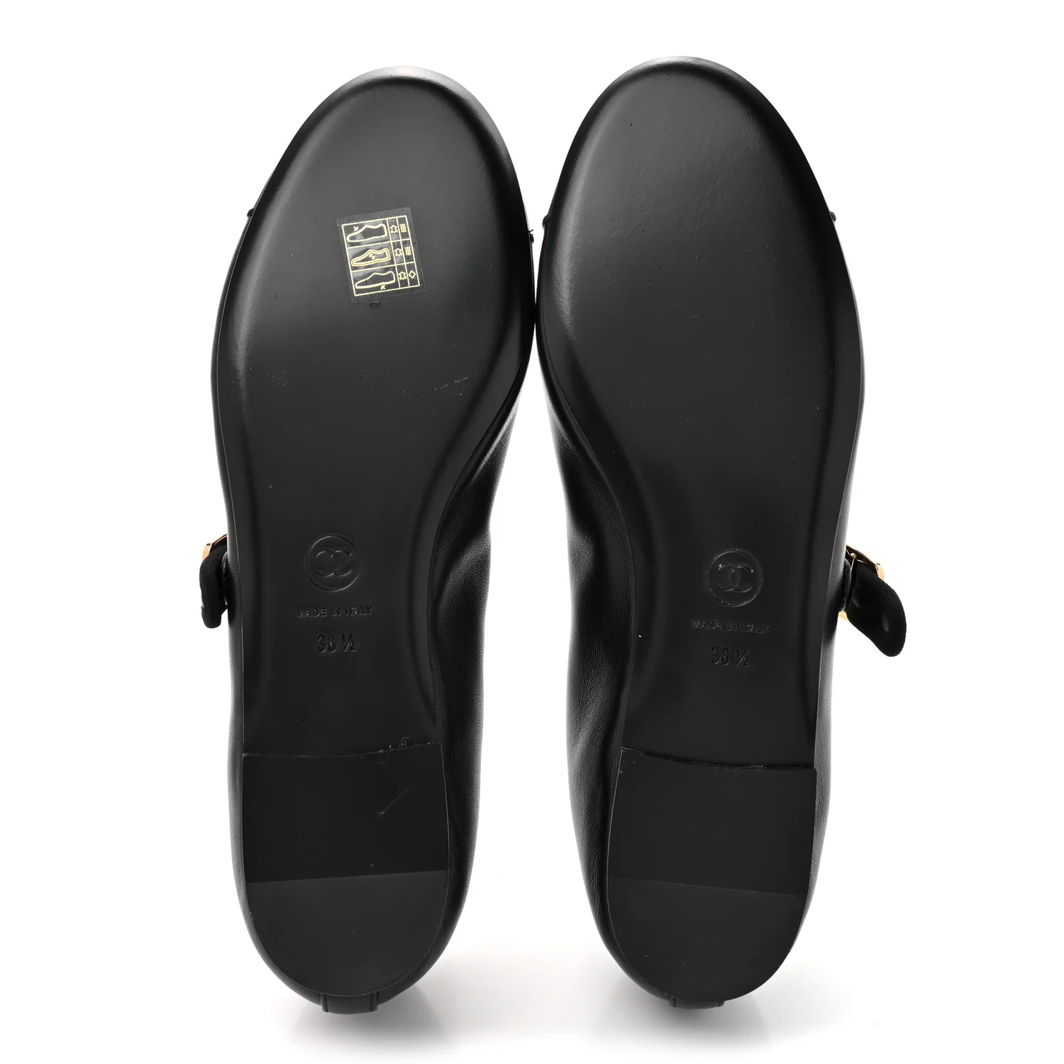 Lambskin Mary Jane Flats 38.5 Black