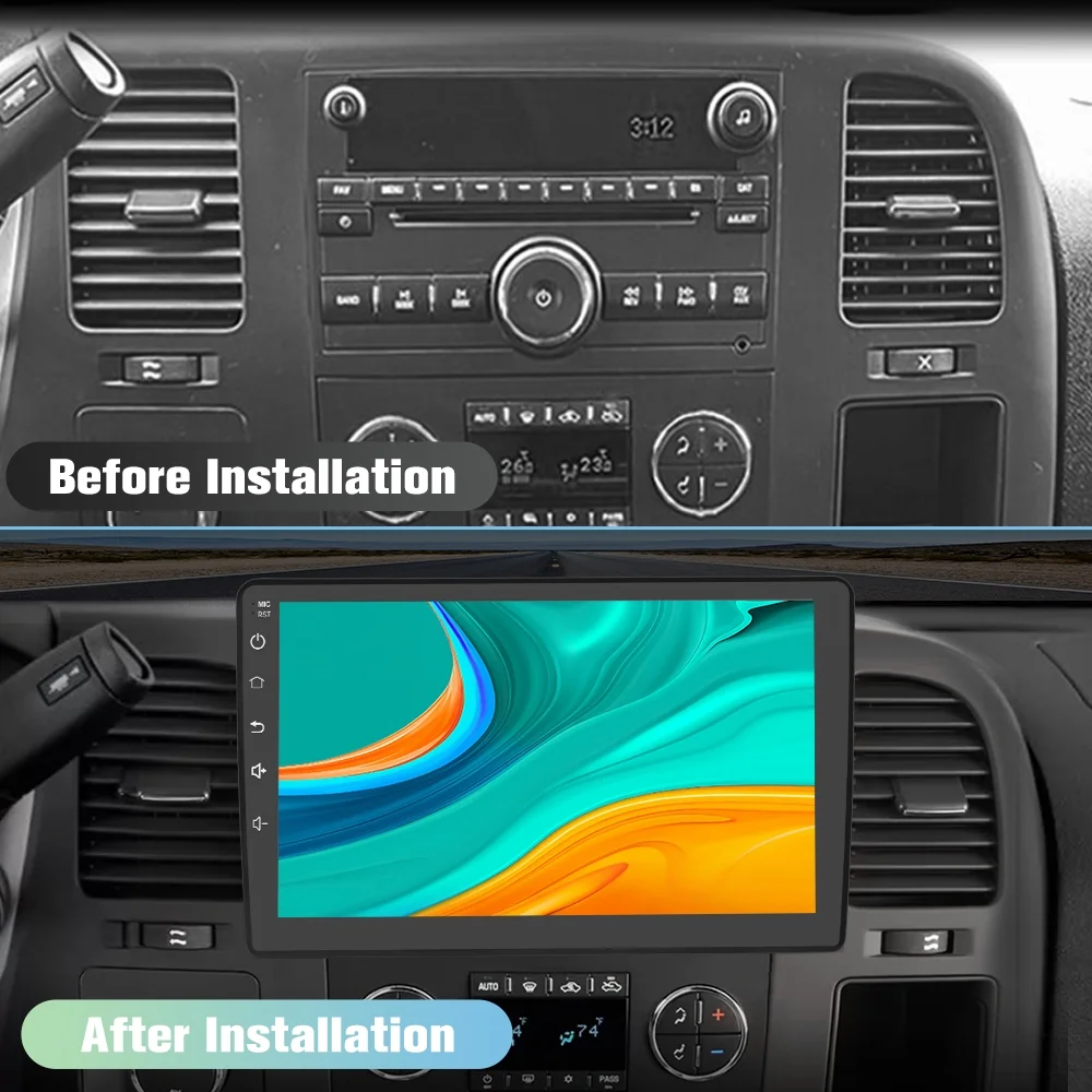 Car Radio Stereo 2+32GB for Chevy Chevrolet Silverado 2007-2013 Tahoe Equinox GMC Sierra Yukon with Wireless CarPlay,Android Auto,DSP,Bluetooth,WiFi,SWC Back Camera(2G+32G+Back Camera) - Image 4