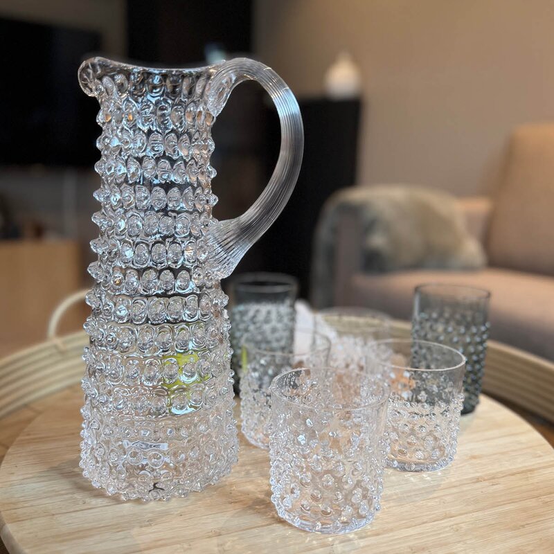 Hobnail vannglass 15 cl klar