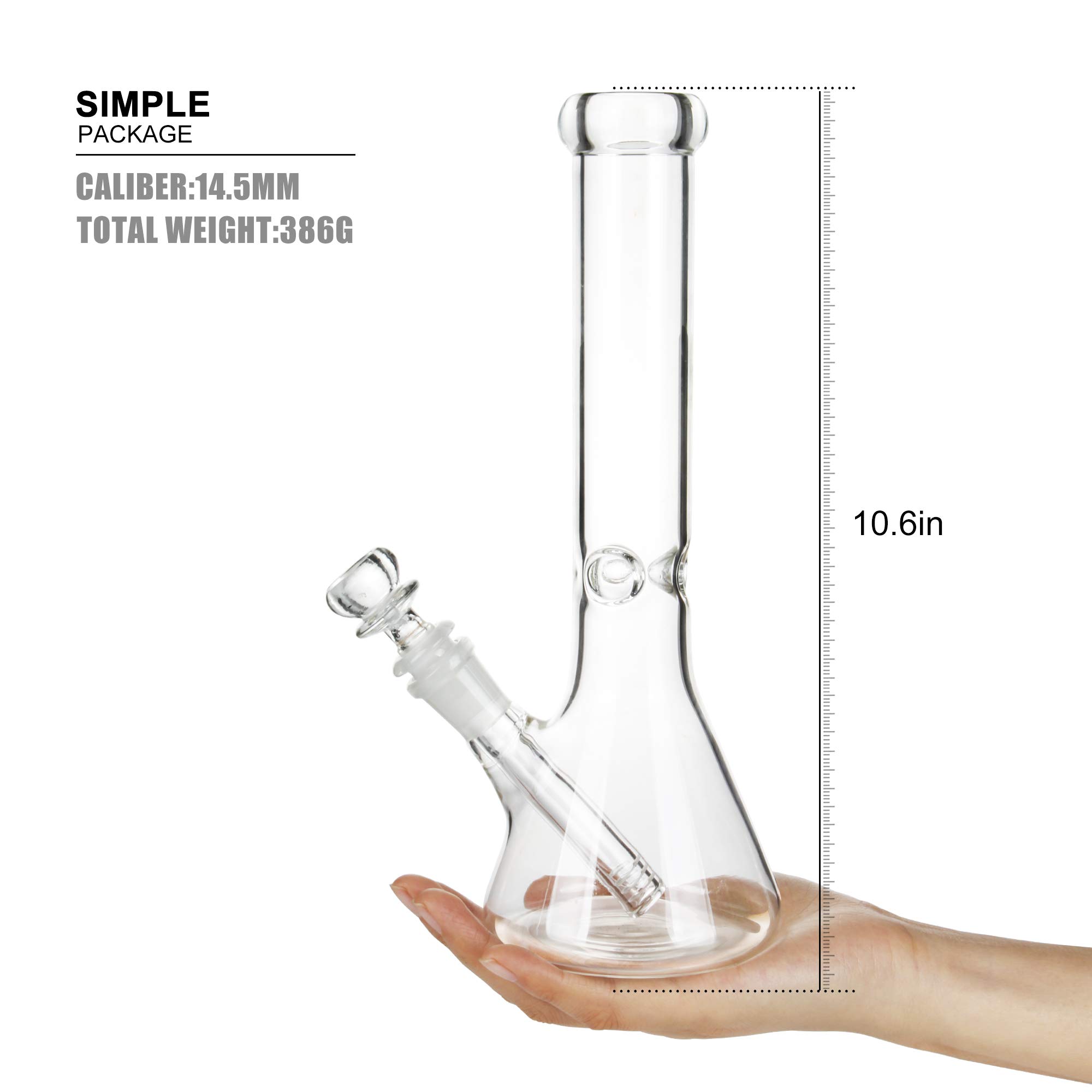 Beaker bong with ice pinch styled on a table with white flowers and books