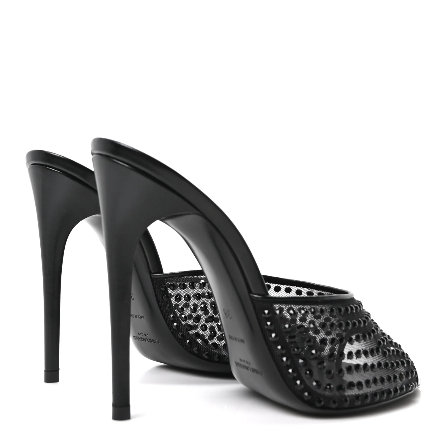 Tulle Strass Gippy 110 Mule Sandals 38 Black
