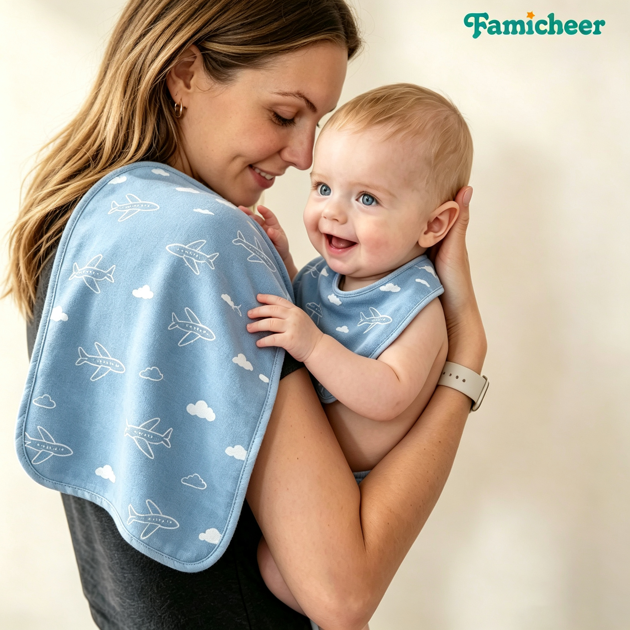 Soft Skin Friendly Cotton Patterned Baby Bandana Bib Burp Pad SetDaily Nursing Party