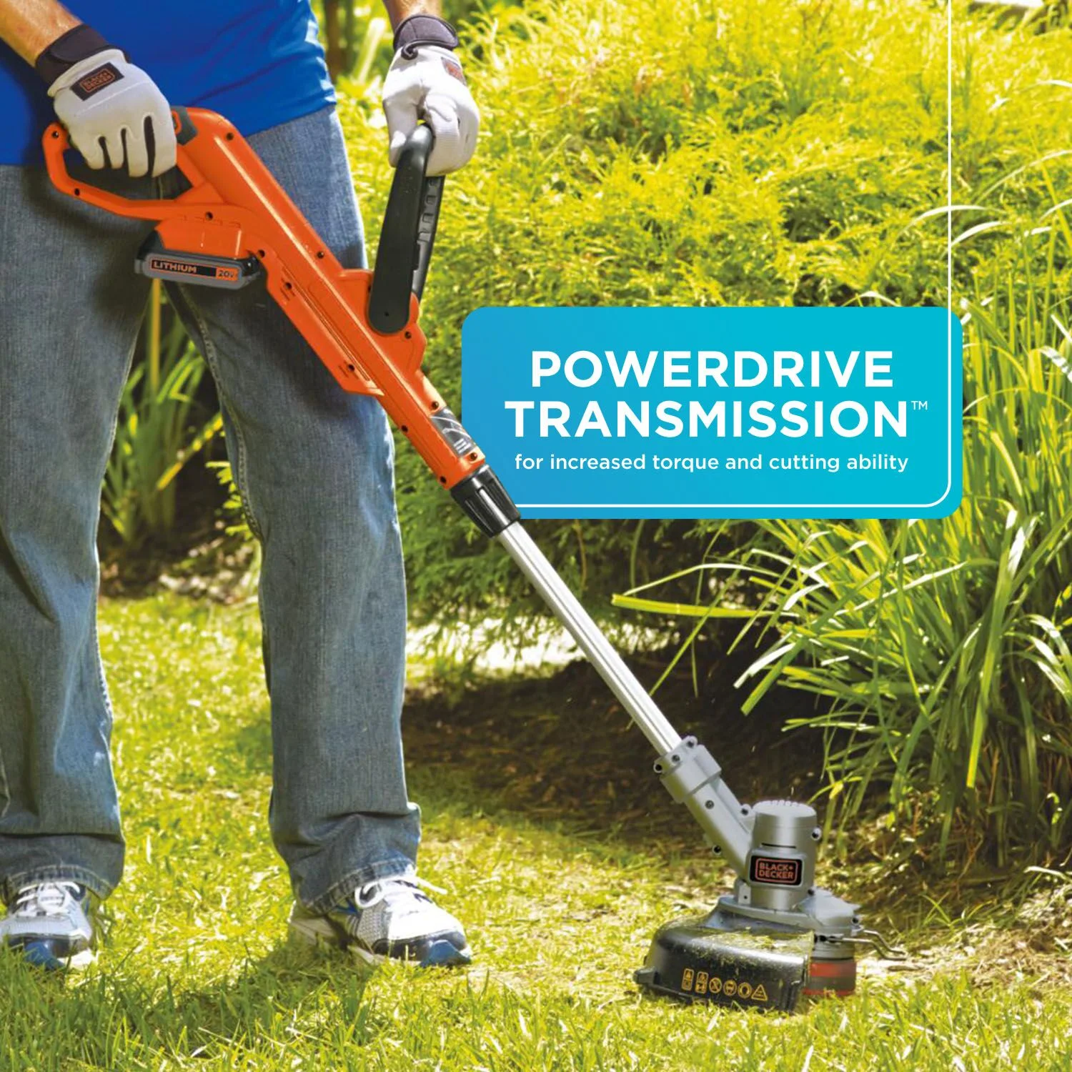 20V Cordless String Trimmer and Edger, 2Ah, Lithium Ion Battery Included - Image 3