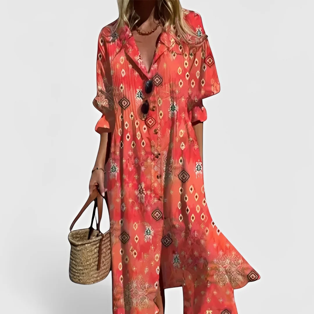 Millie - Robe midi à fleurs élégante