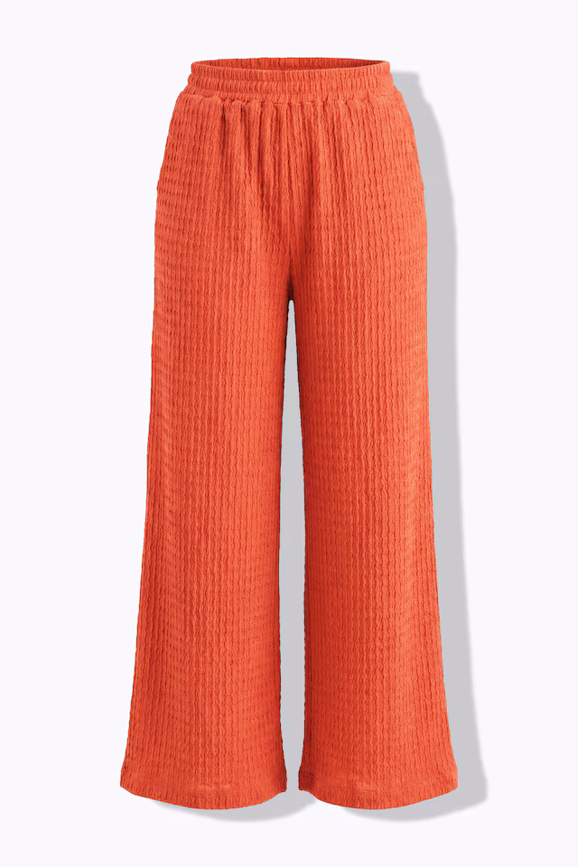 Waffle Texture Elastic Waist Pants