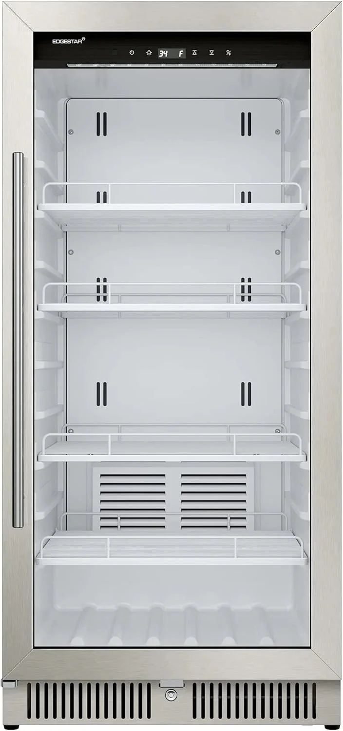 22" Wide 10.1 Cu. ft. Commercial Beverage Merchandiser - Stainless Steel, Temp Alarm, Reversible Door
