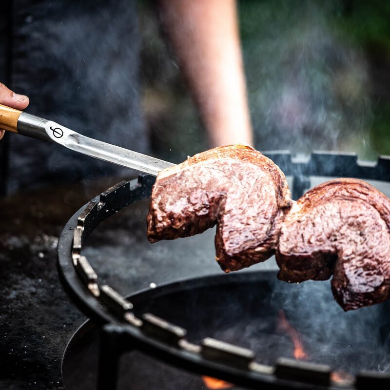 Churrasco grillspyd V-form 70 cm stål/oliventre